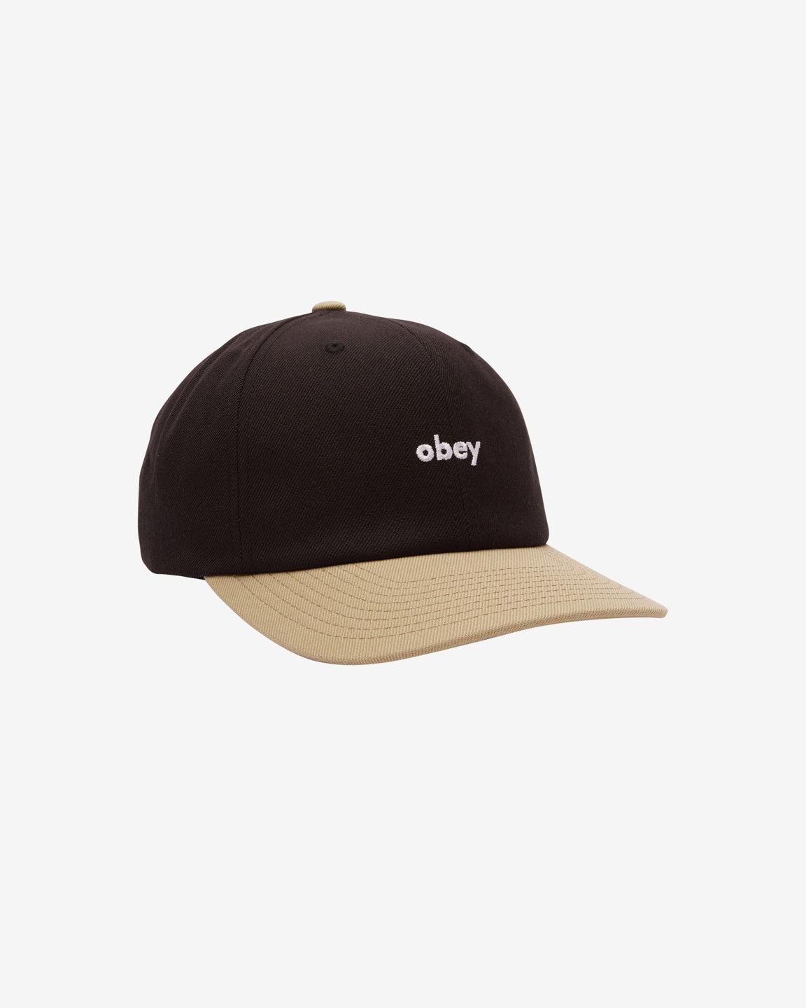 OBEY 2 TONE 6 PANEL SNAPBACK BLACK MULTI