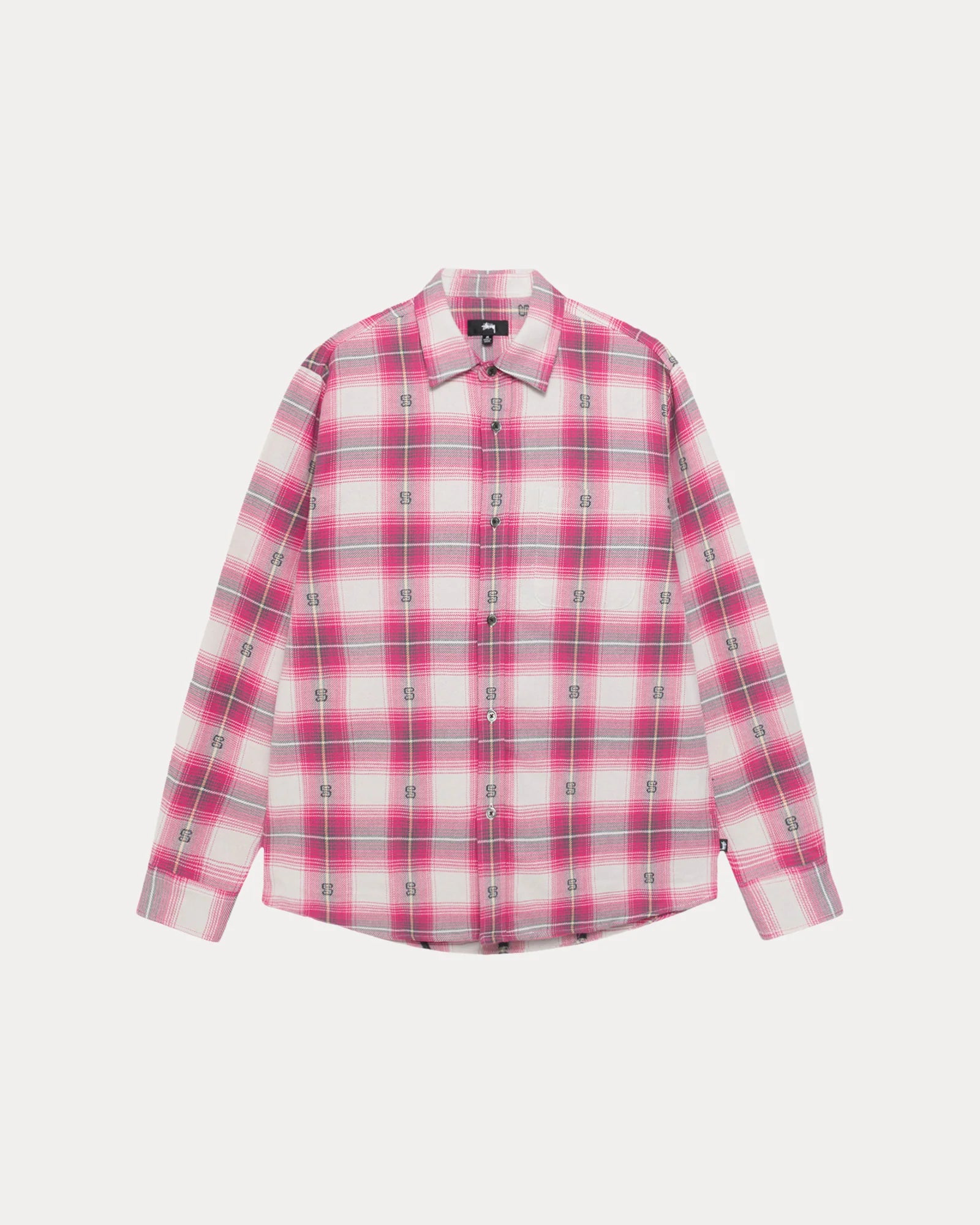 MOTIF PLAID SHIRT PINK