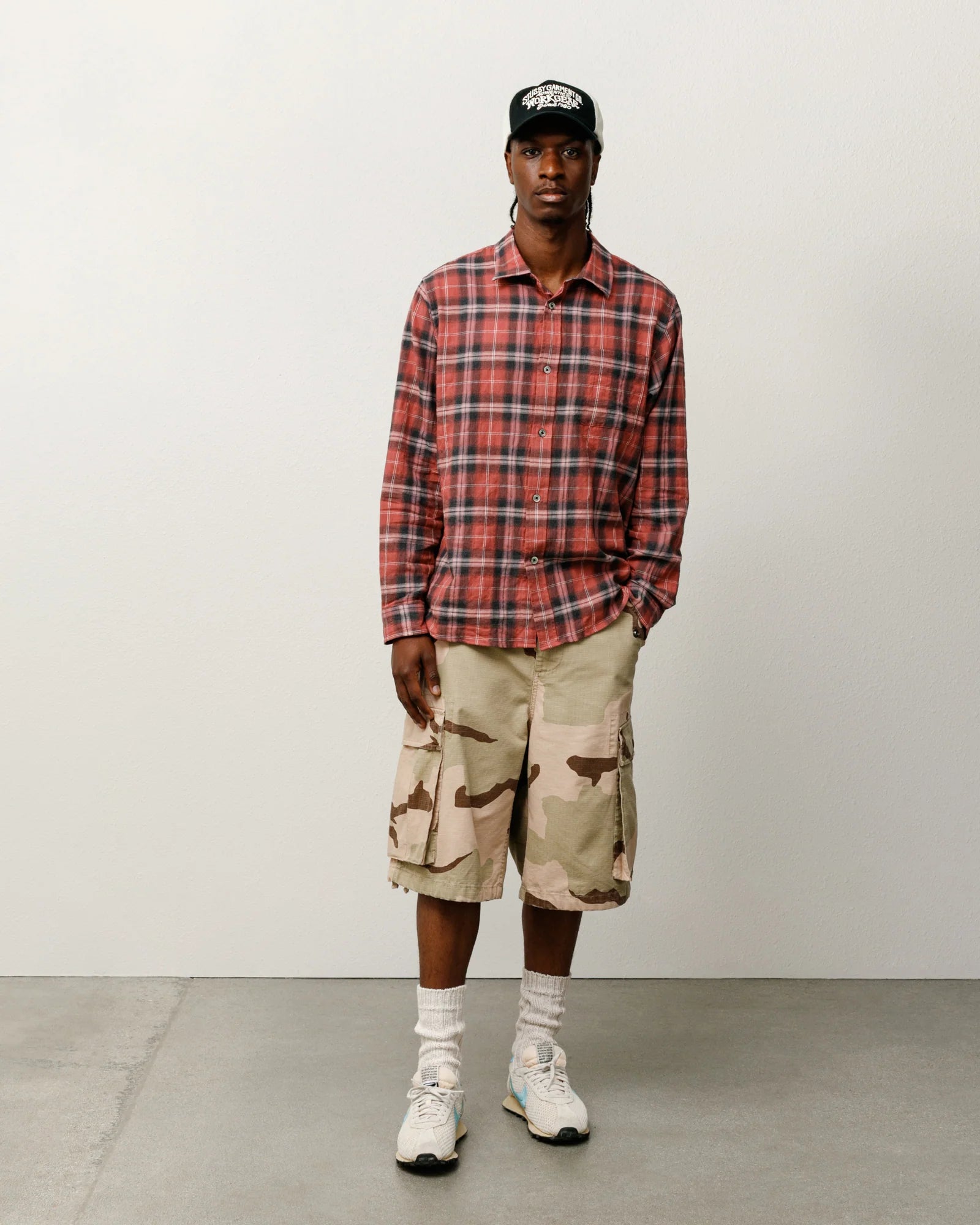 BEACH PLAID SHIRT RED