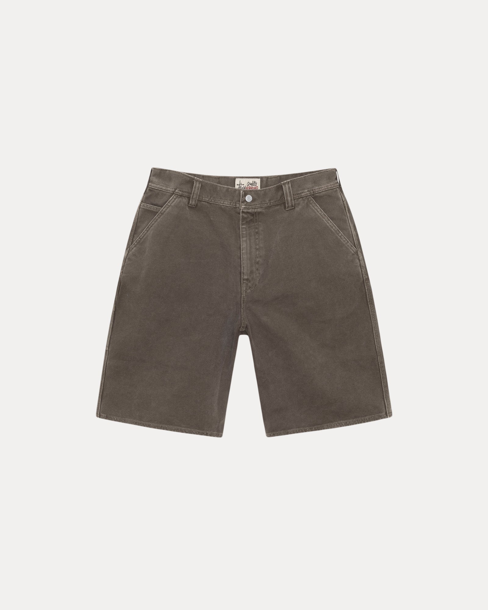 WORK SHORT WASHED CANVAS BROWN