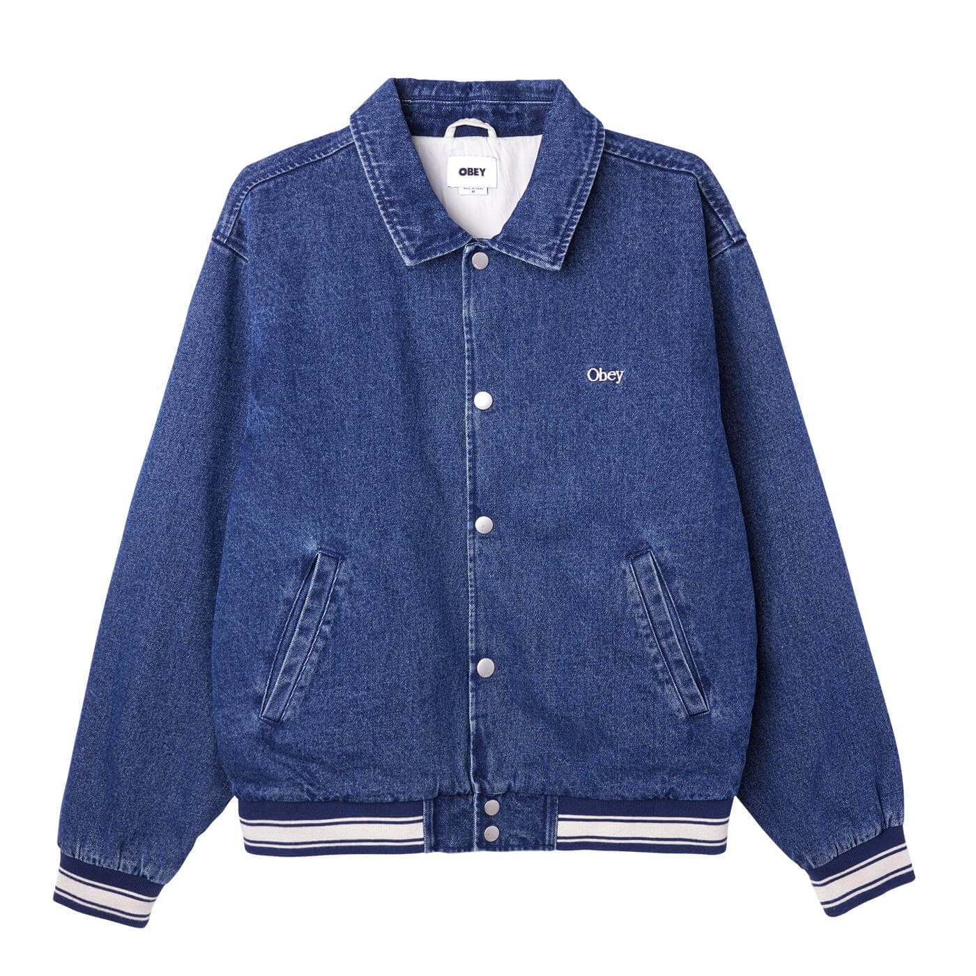 OBEY ROSE BLOUSON JACKET STONE WASH INDIGO