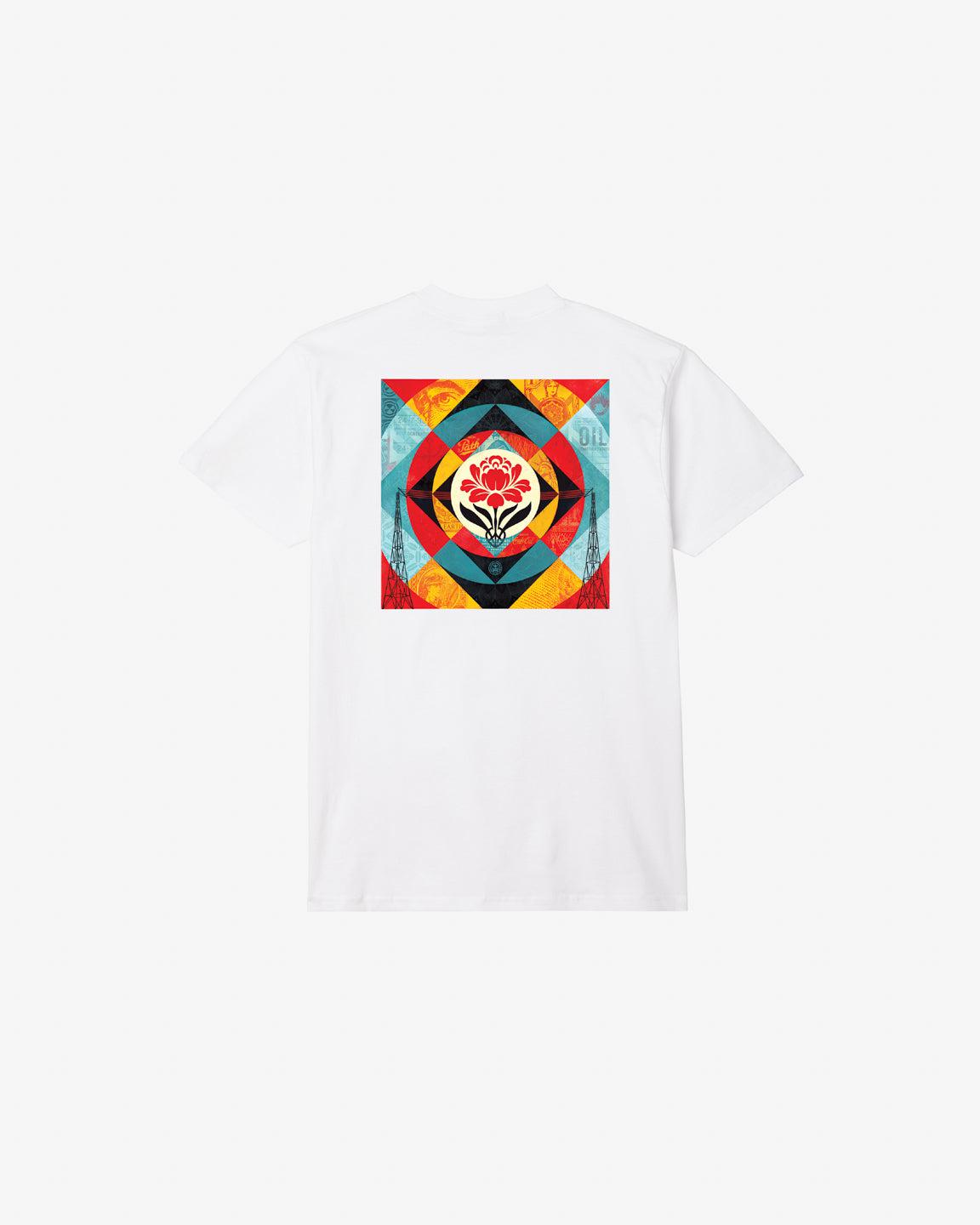 OBEY GEOMETRIC POWER CANVAS WHITET-SHIRT