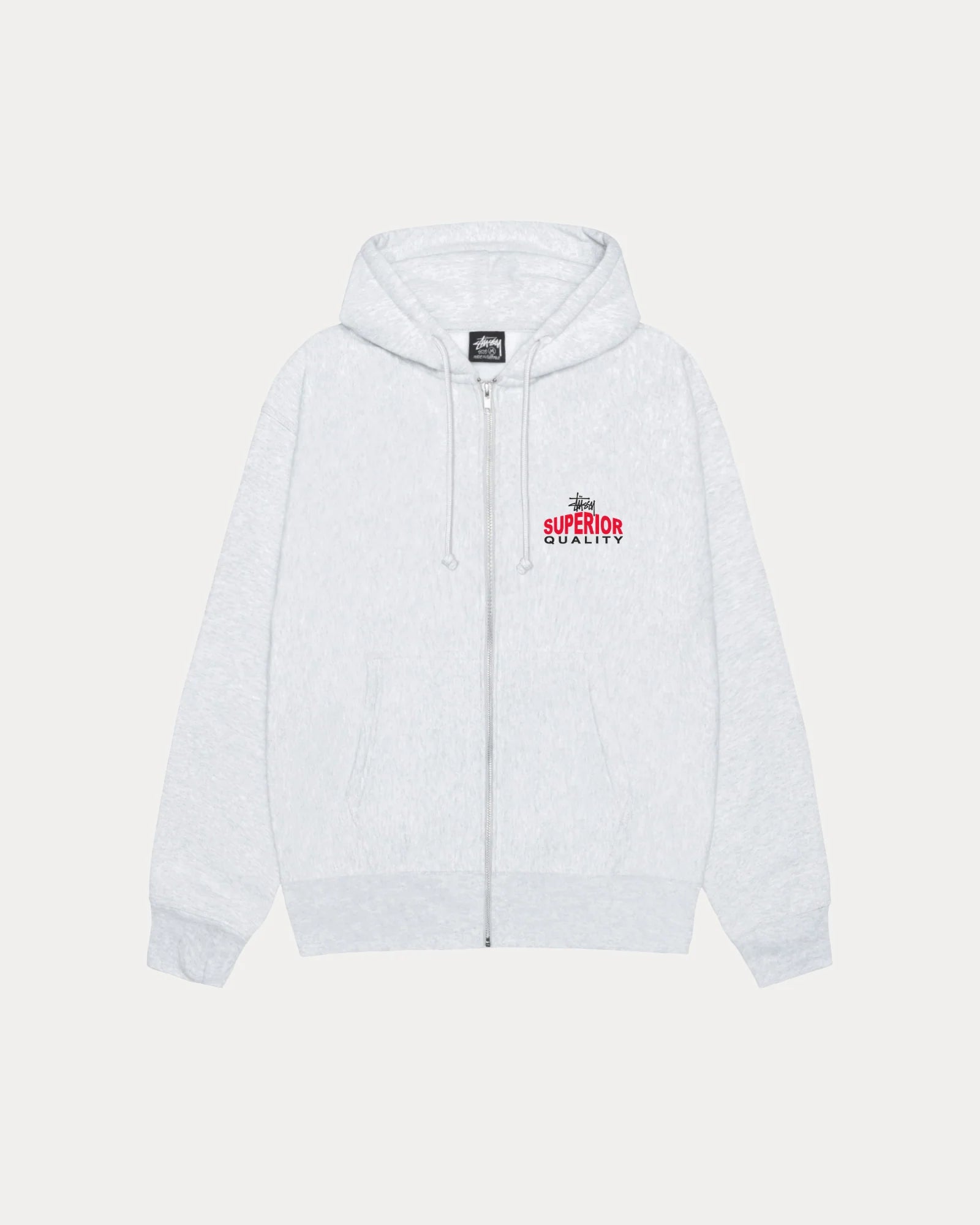 SUPERIOR QUALITY ZIP HOOD ASH HEATHER