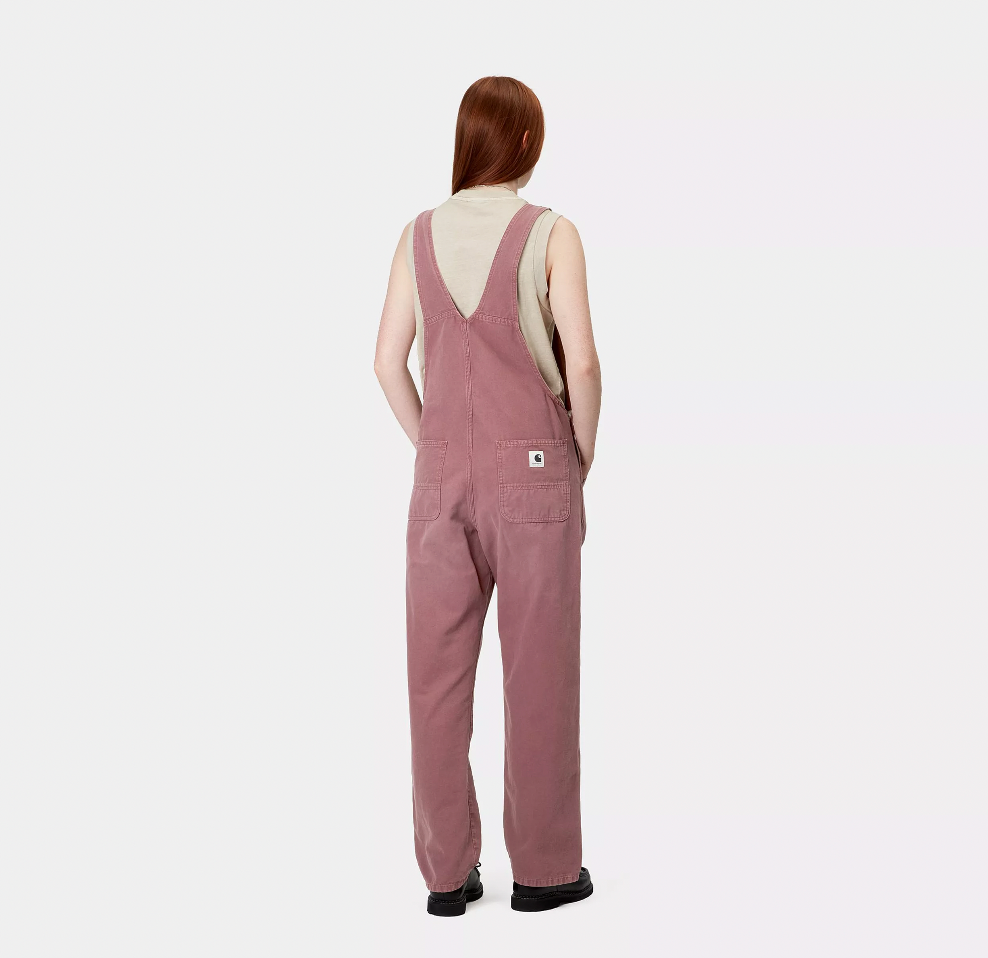W' Bib Overall Straight dusky pink