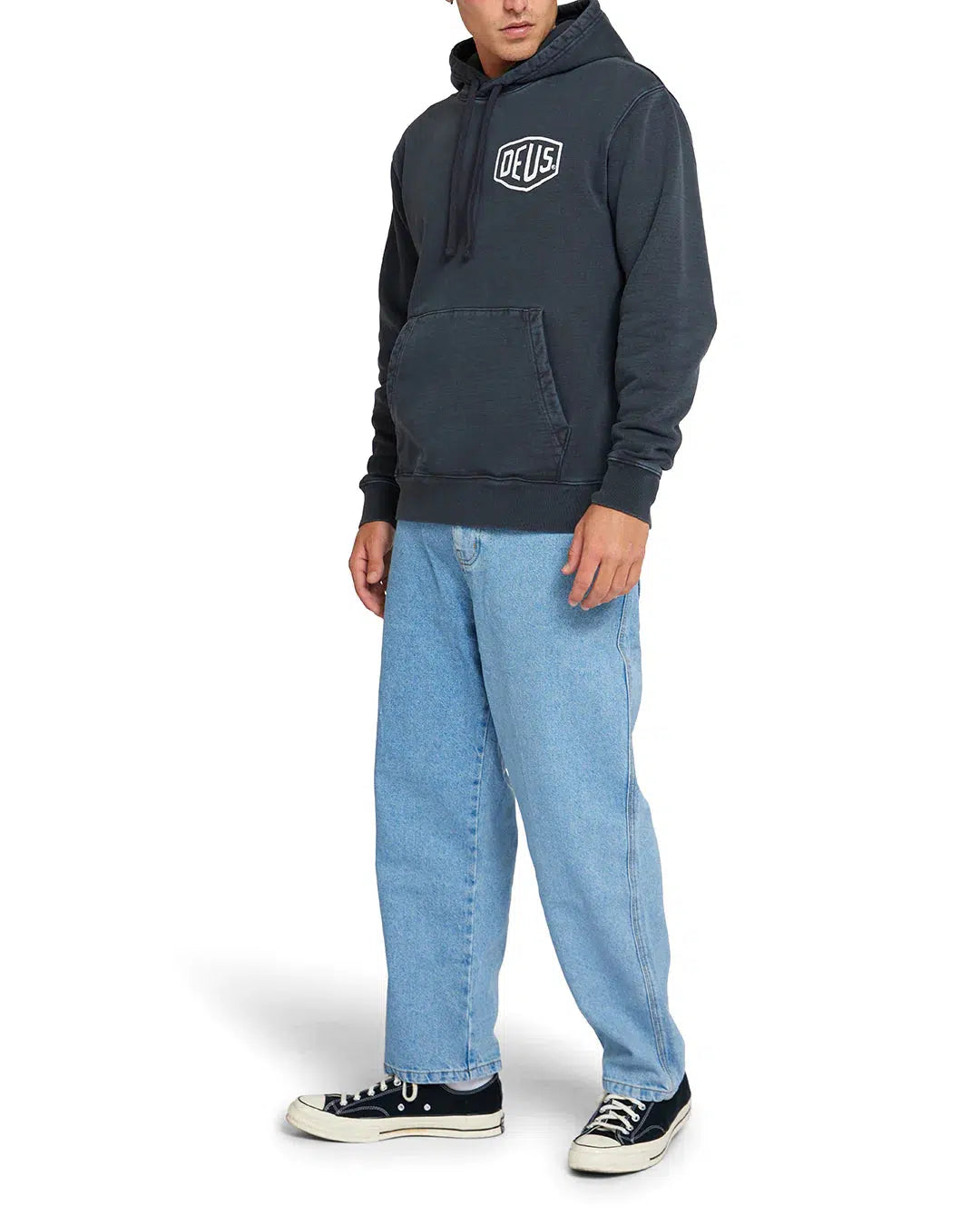 Garment Dyed Shield Hoodie Anthracite
