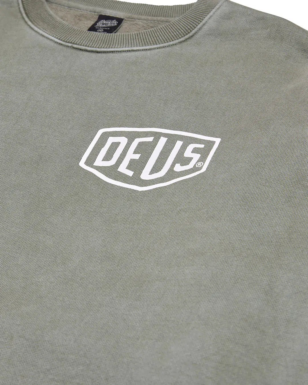 Garment Dyed Shield Crew Lichen Green