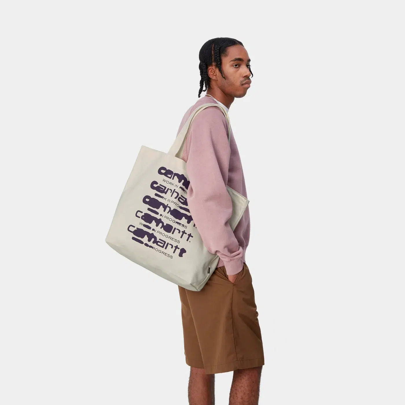 Canvas Graphic Tote Large Ink Bleed Print Wax