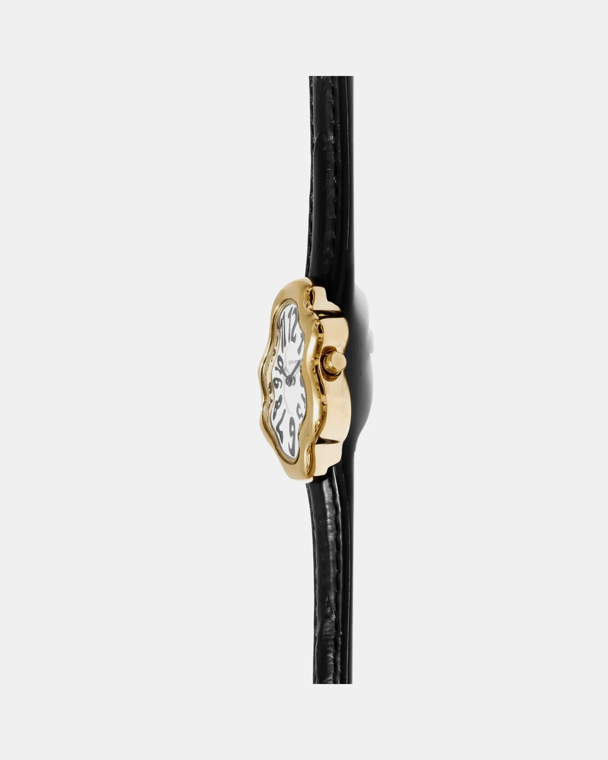 Laphont Mirage Watch Gold Case Black Band White Dial