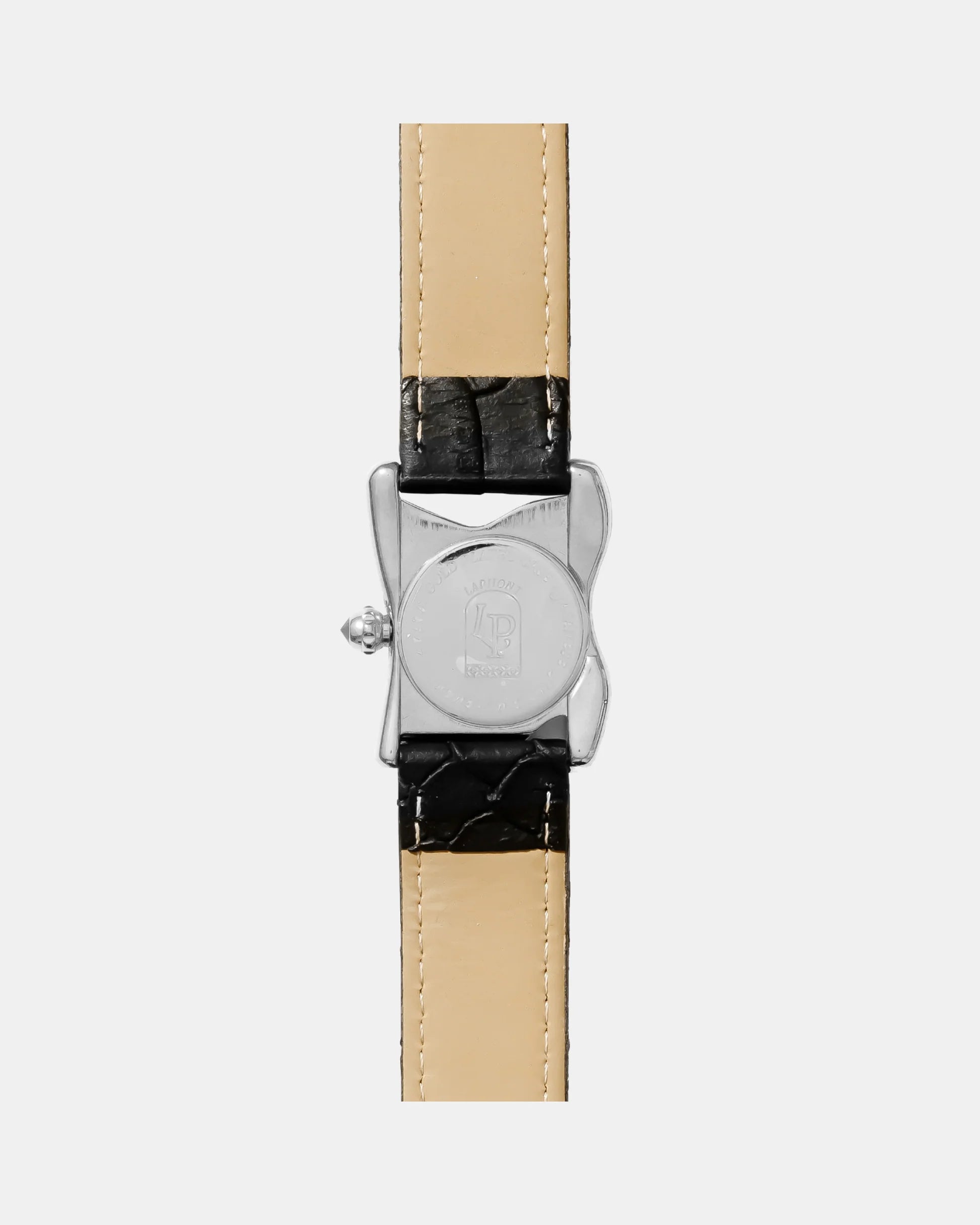 Laphont Melting Watch Square Silver Small Case Band Black