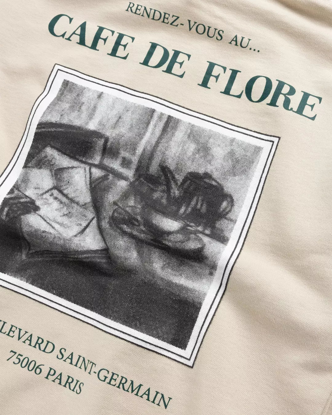 Café de Flore x Highsnobiety – Hoodie Eggshel