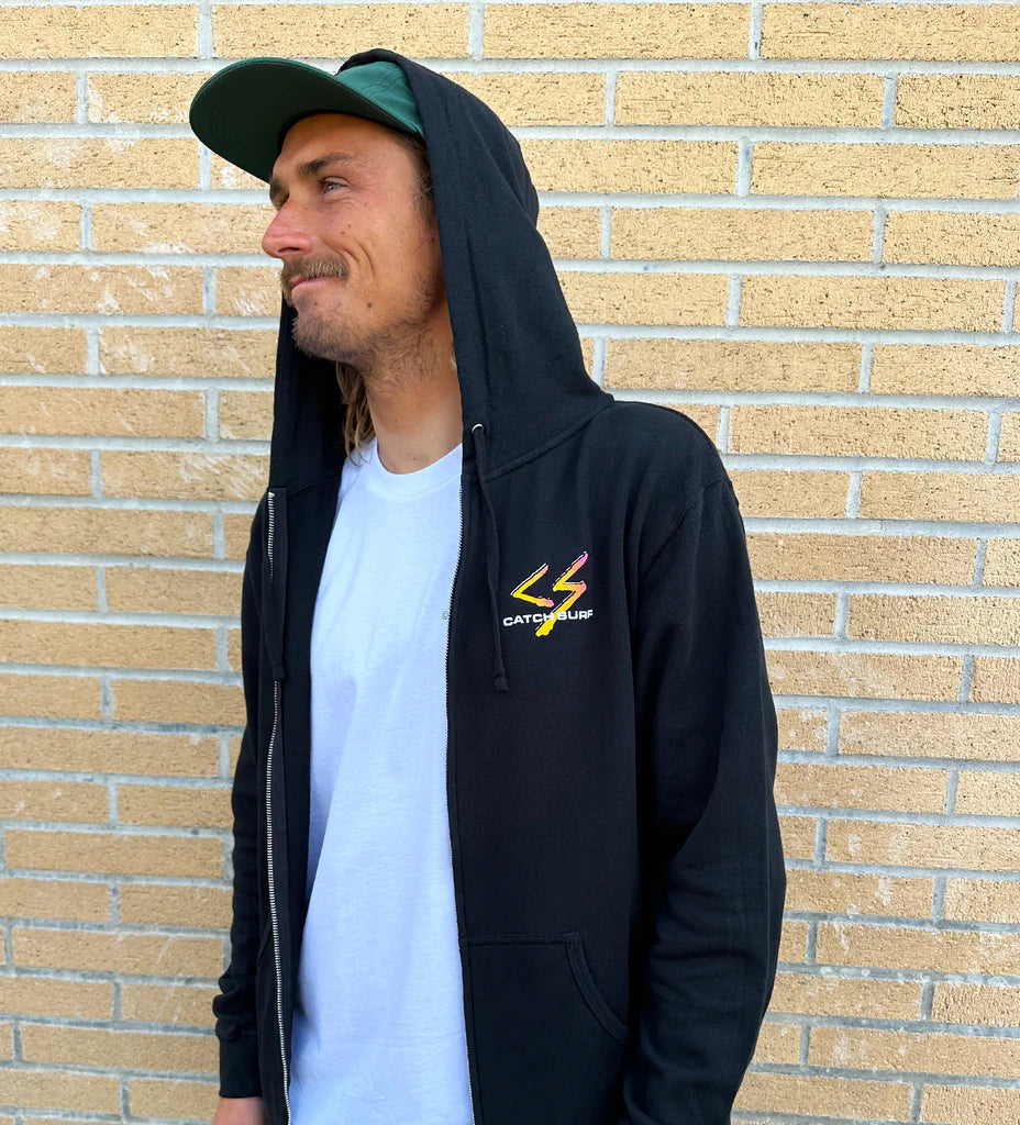 Studio Zip Hooded Fleece Black