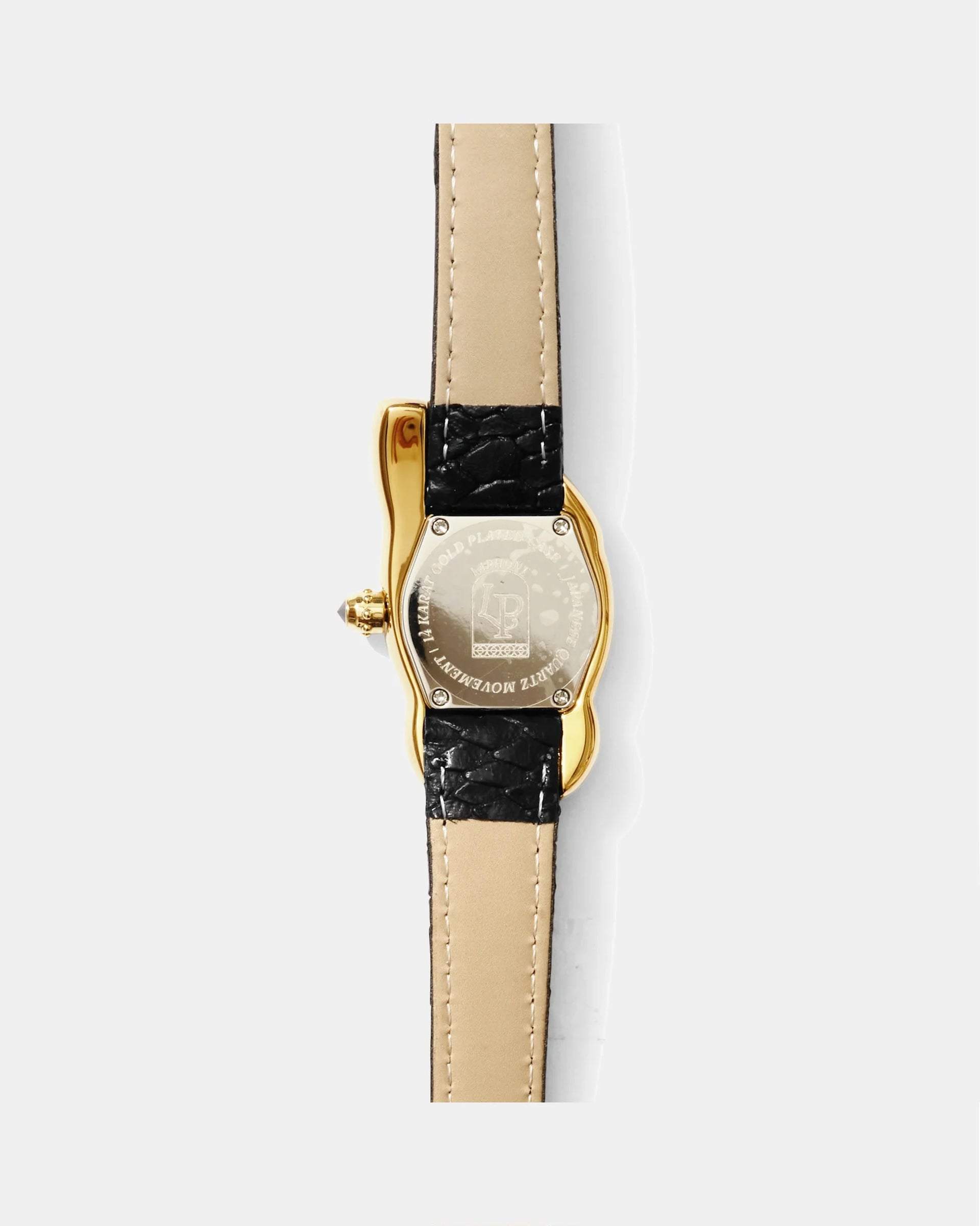 Laphont Melting Watch Slim Gold Case Women Band Black