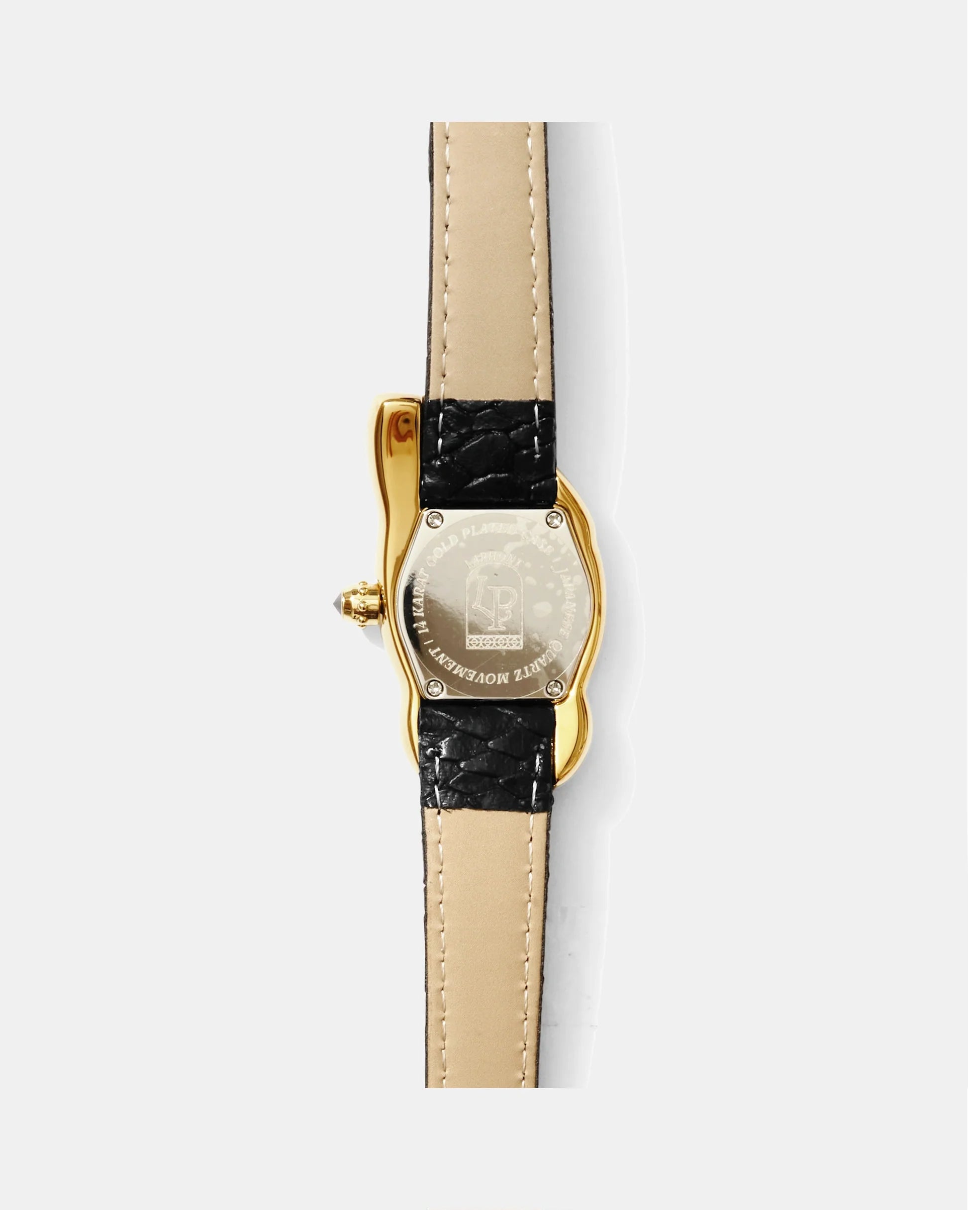 Laphont Melting Watch Slim Gold Case Women Band Black