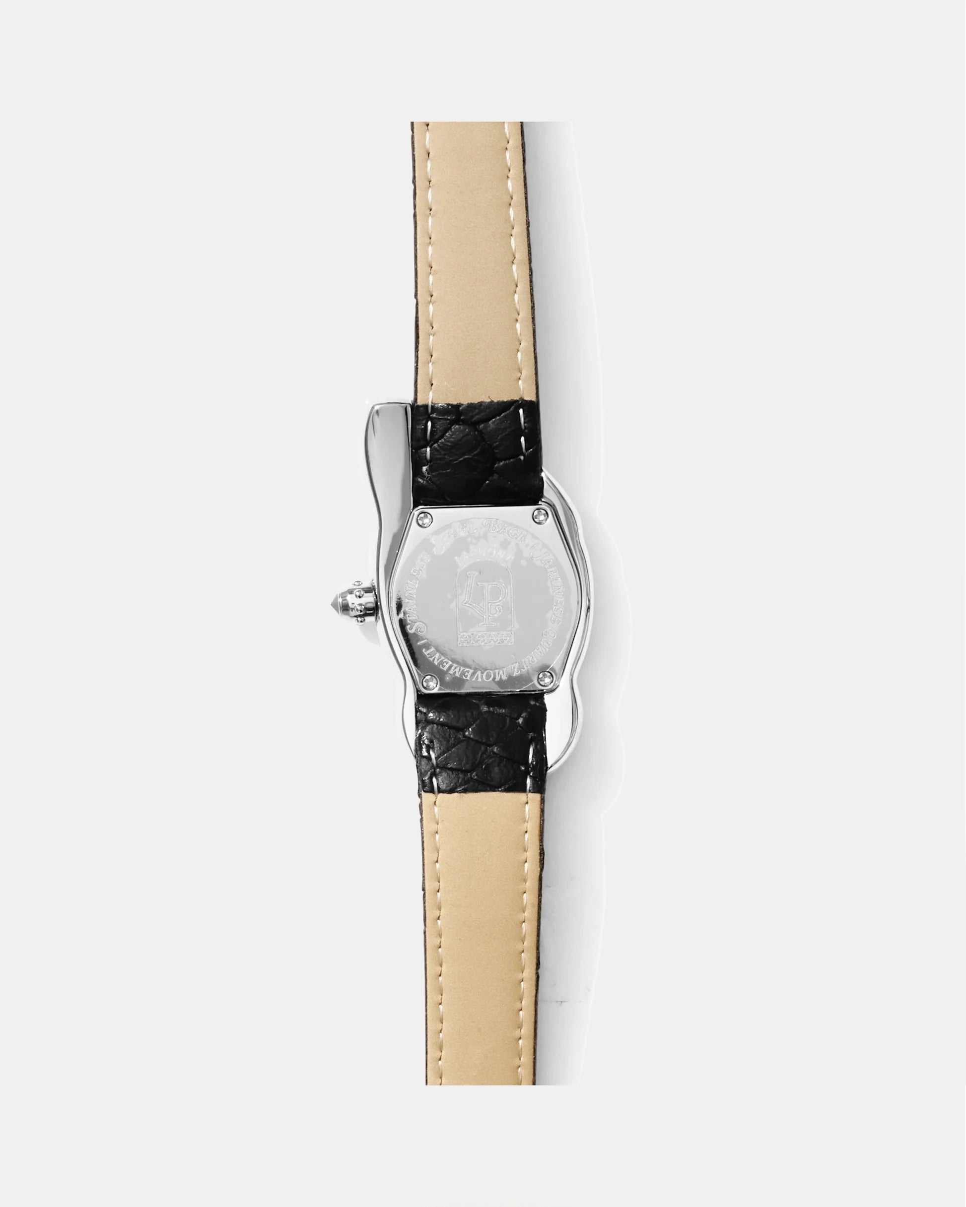 Laphont Melting Watch Slim Silver Case Women Band Black