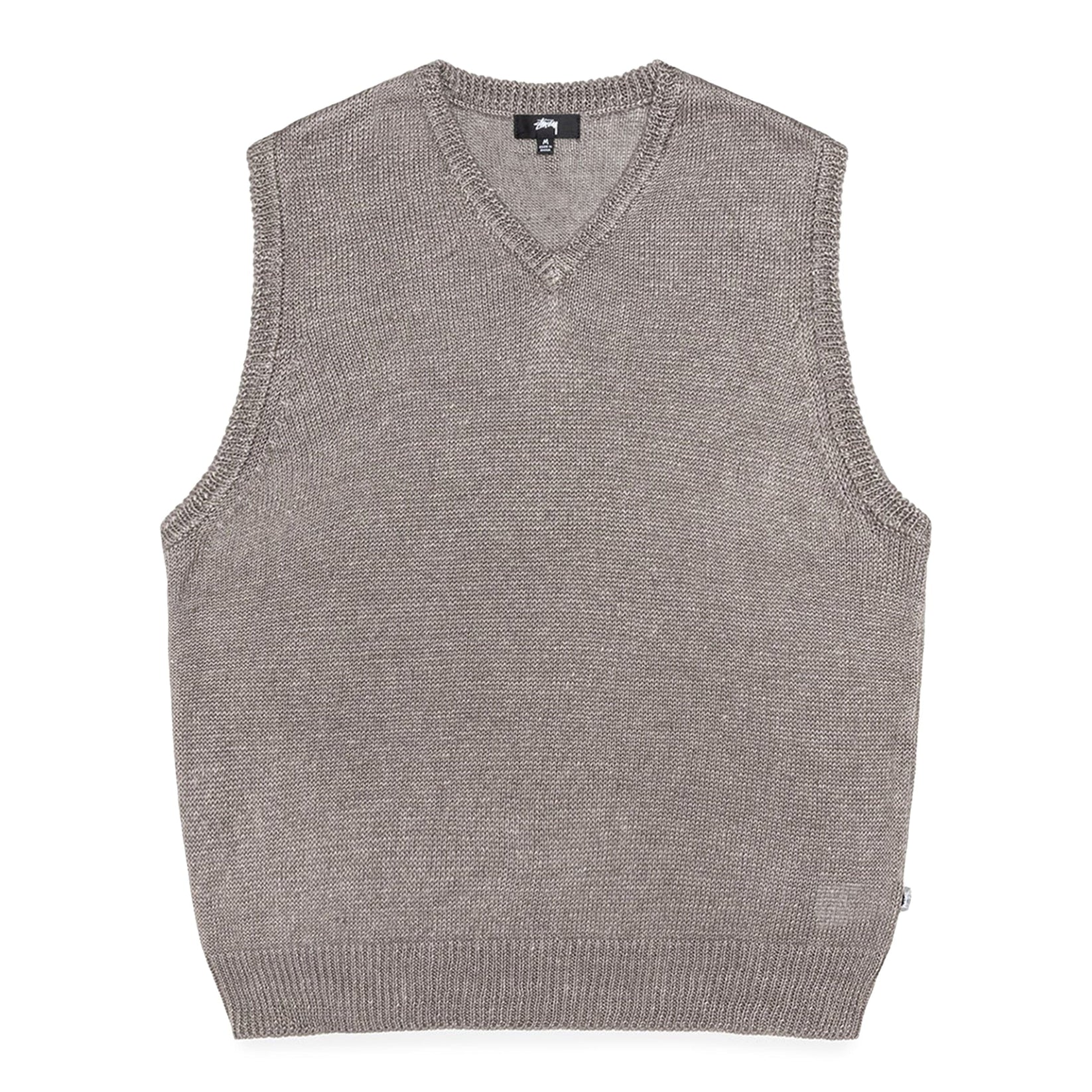 LOOSE KNIT LINEN VEST STONE