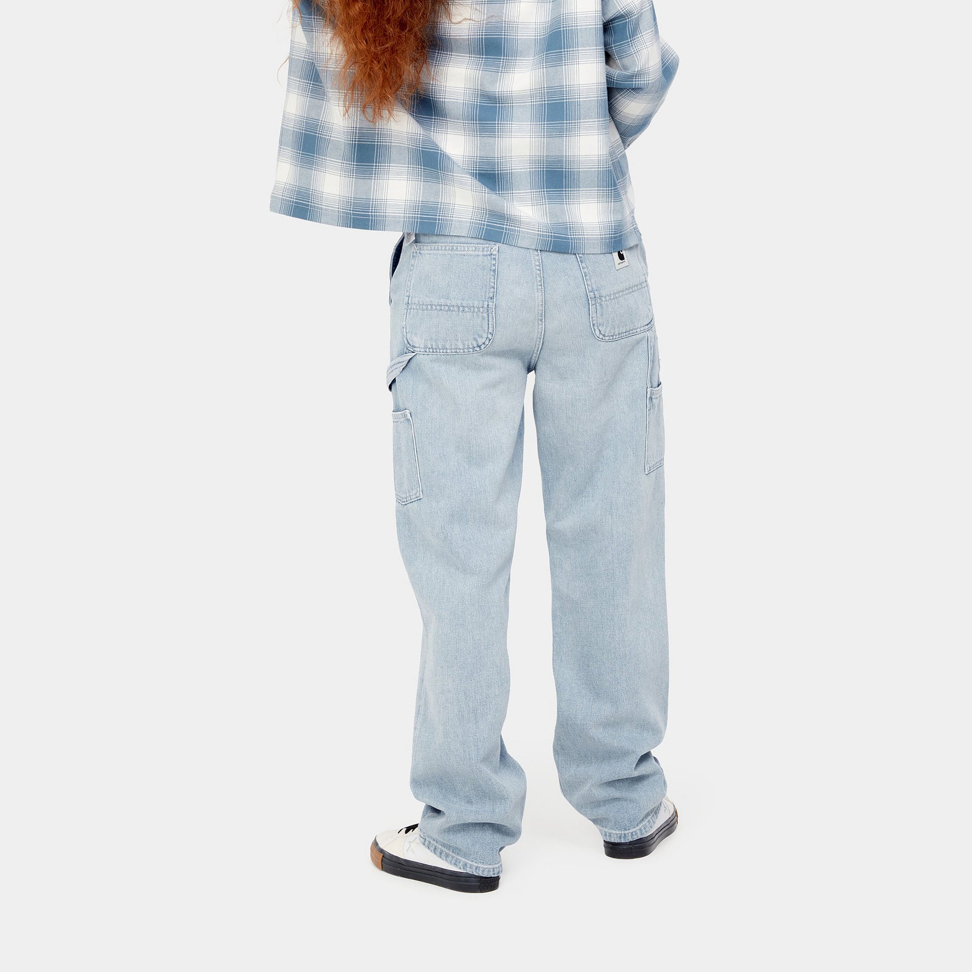W' Pierce Pant Straight Blue Light Stone Washed