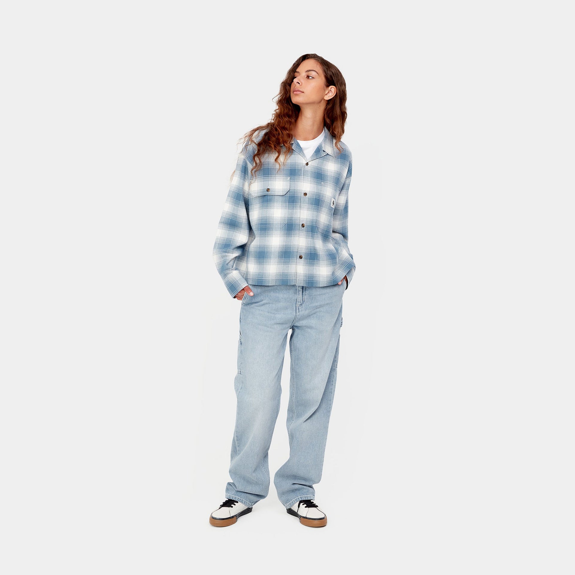W' Pierce Pant Straight Blue Light Stone Washed
