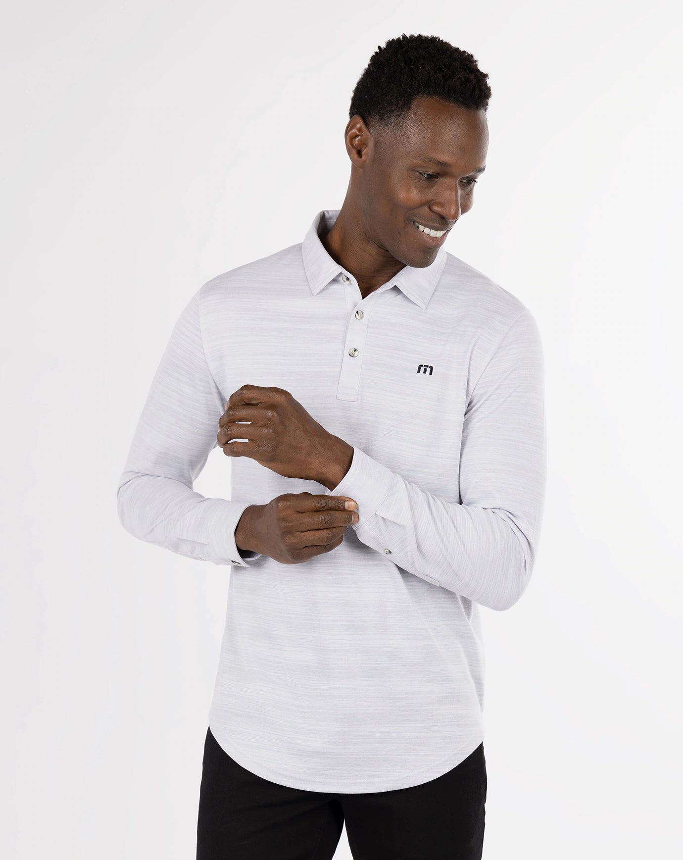 Herondale Long Sleeve Polo Heather Light Grey Heather Light Grey