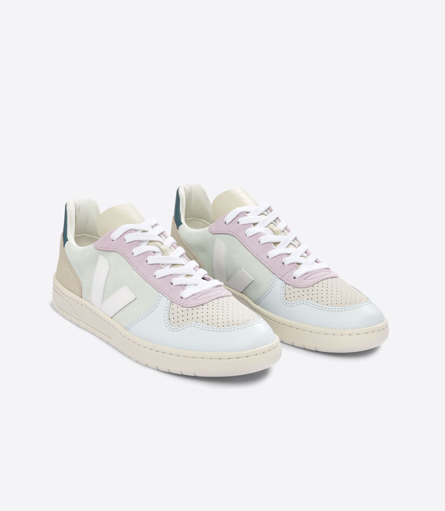 Zapatilla Veja V-10 Suede Jade White Multico