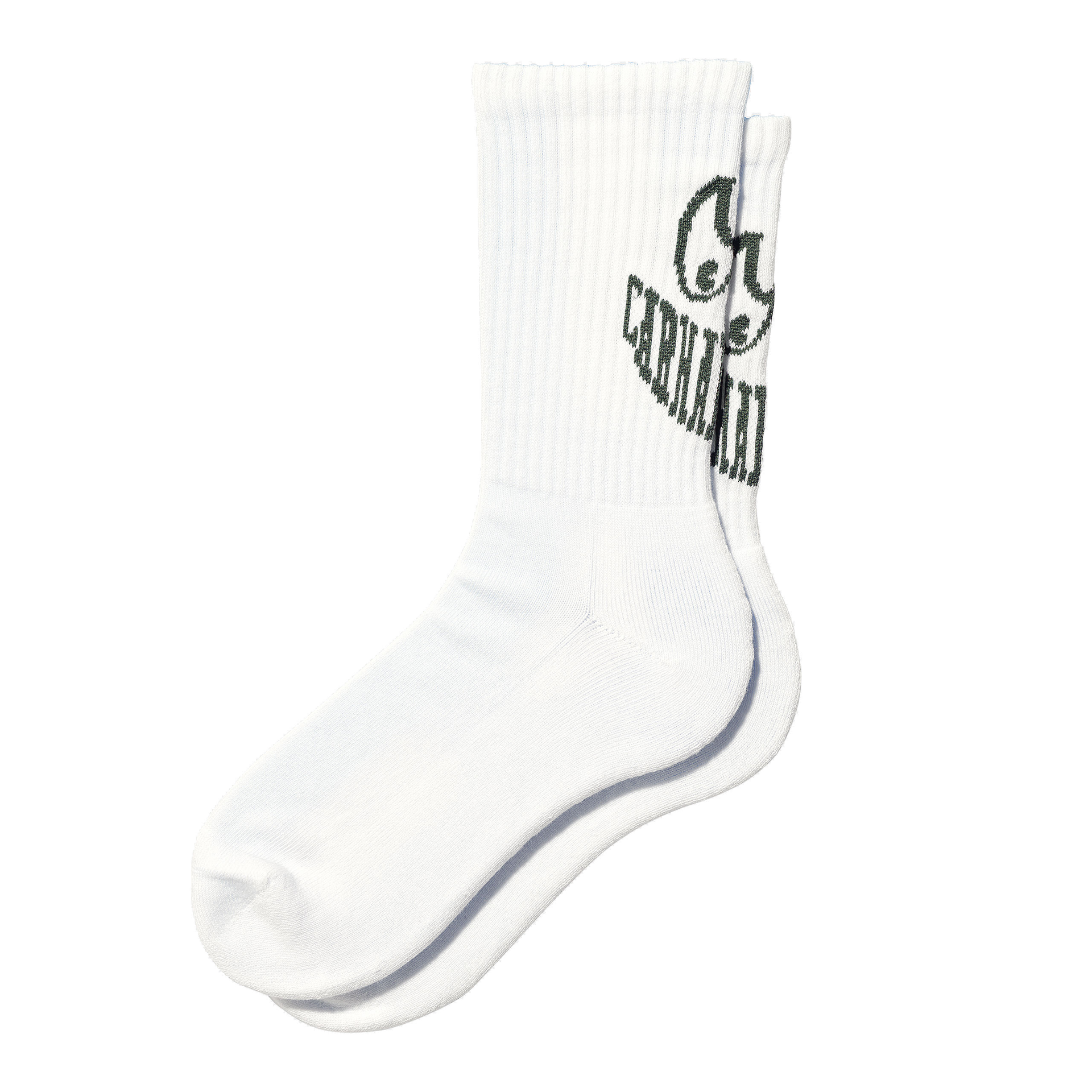 Grin Socks White / Hemlock Green