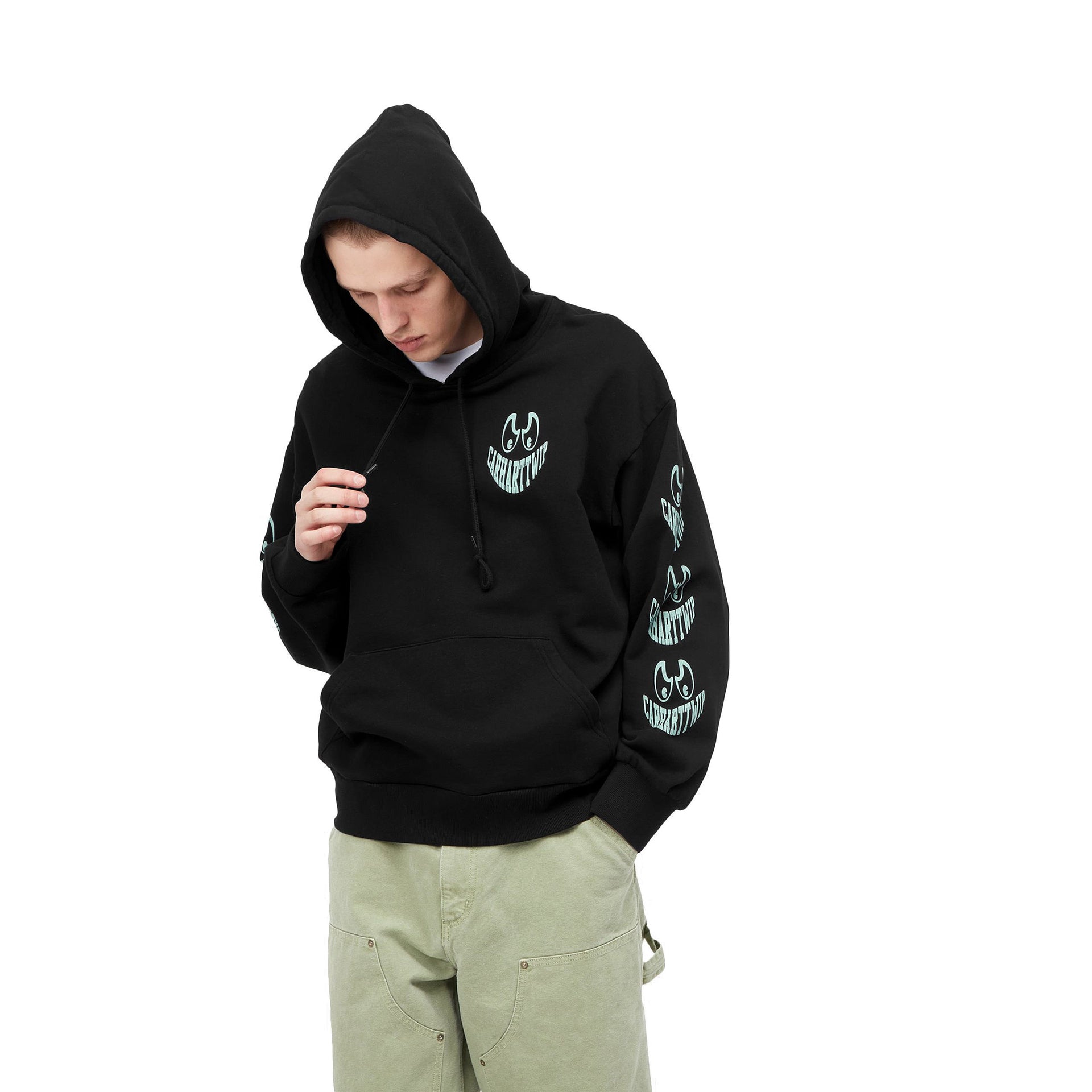 Hooded Grin Sweat Black / Pale Spearmint