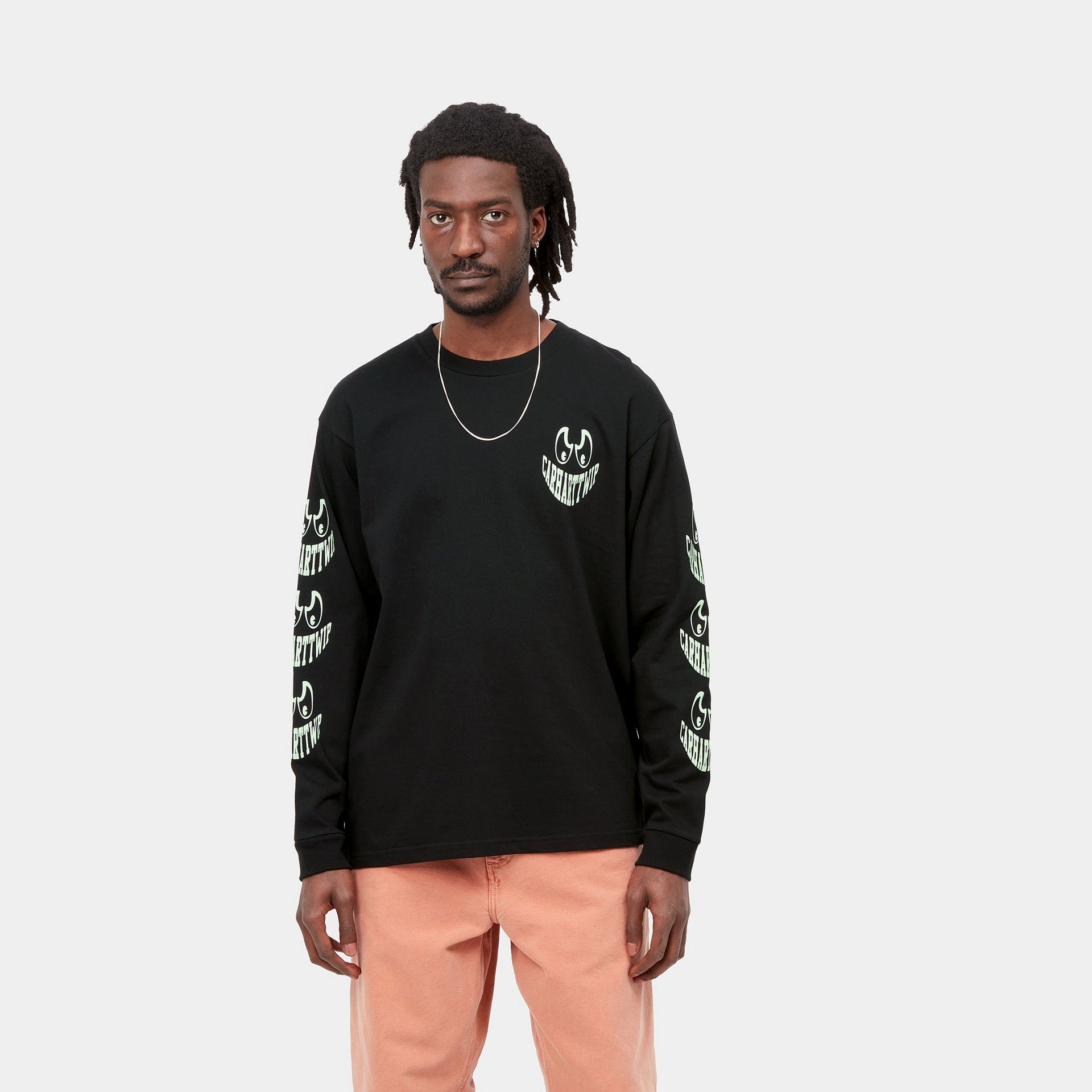 L/S Grin T-Shirt Black / Pale Spearmint