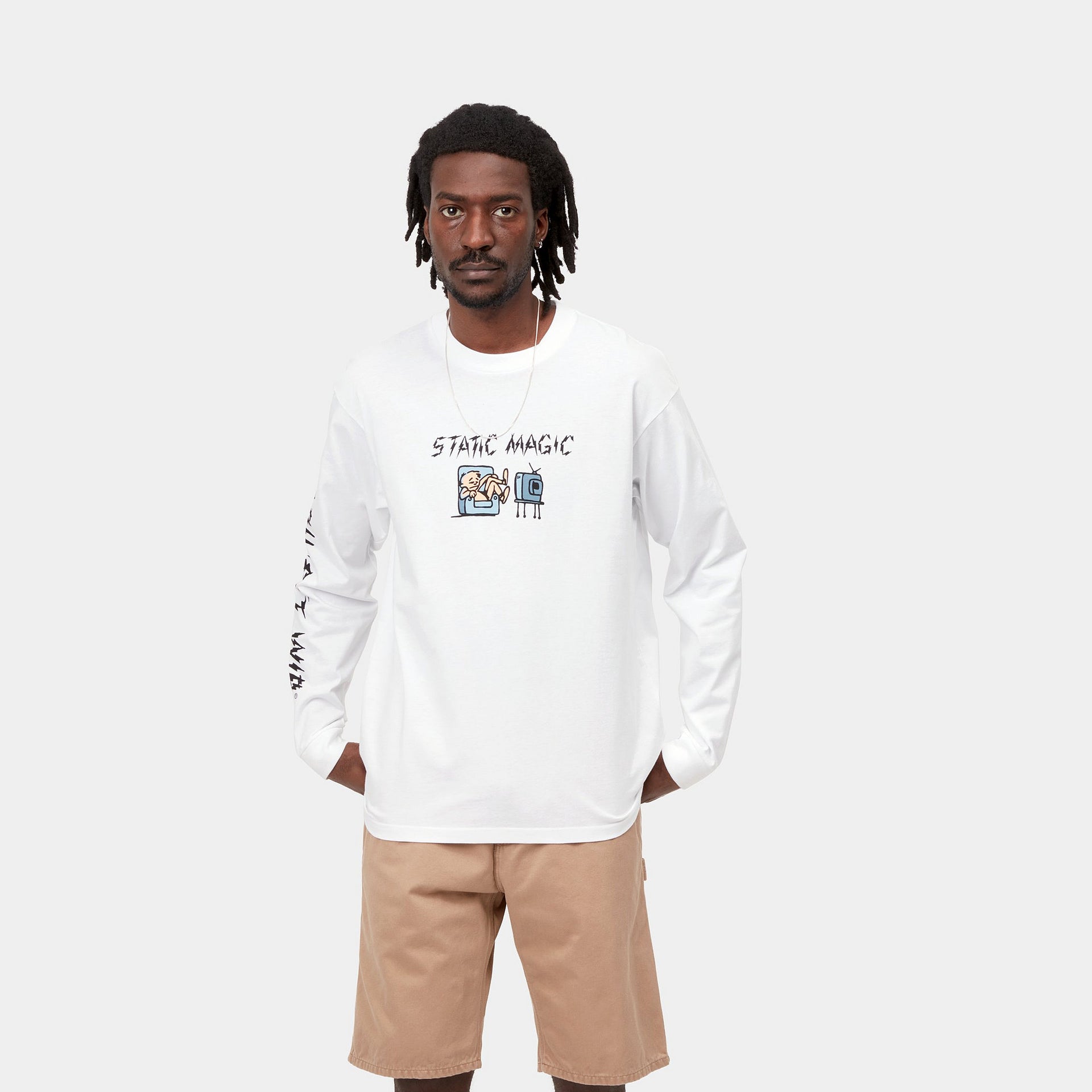 L/S Static Magic T-Shirt White