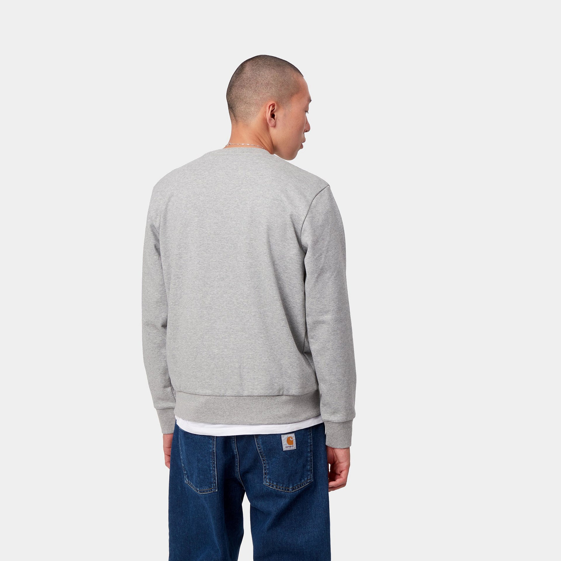 Script Embroidery Sweat Grey Heather