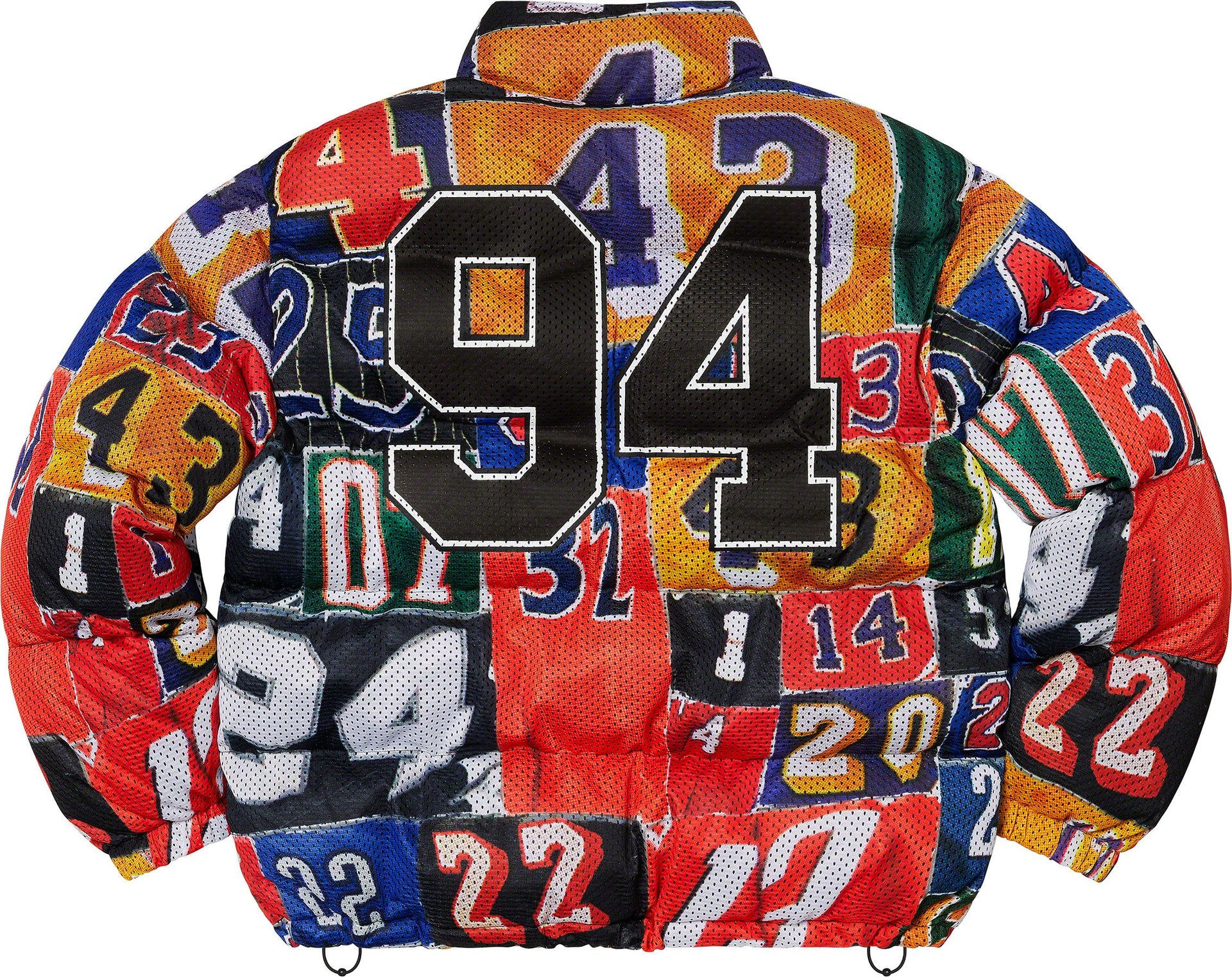 Mesh Jersey Supreme Puffer Jacket Multicolor