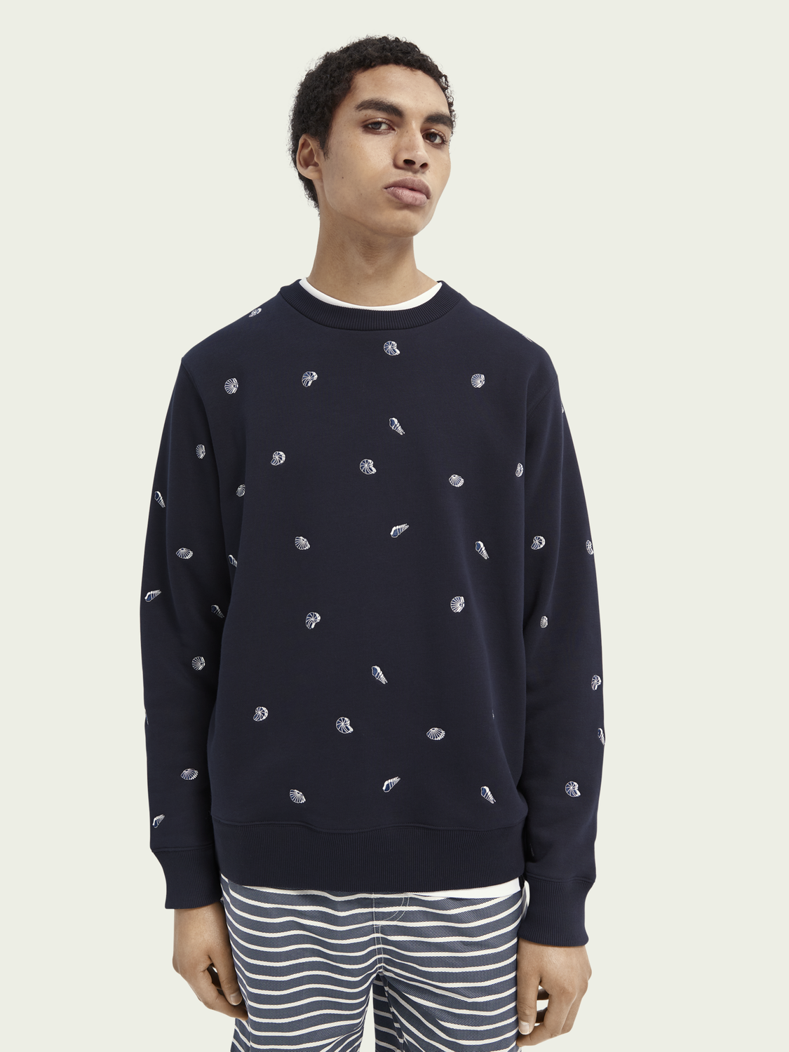 All-over Embroidered Crewneck Sweat