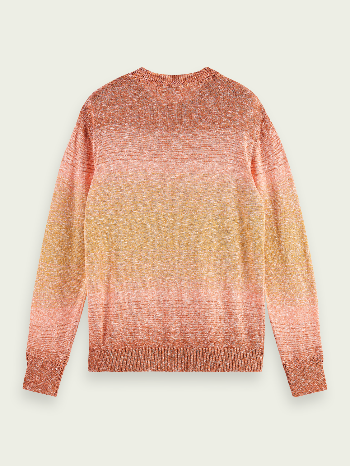 Recycled Cotton Blend Crewneck Pull In Melange Knit