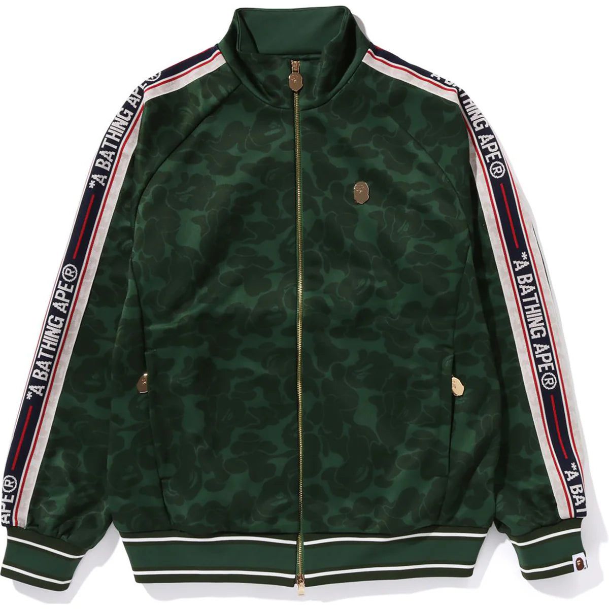 BAPE TONAL SOLID CAMO TRACK JACKET GREEN