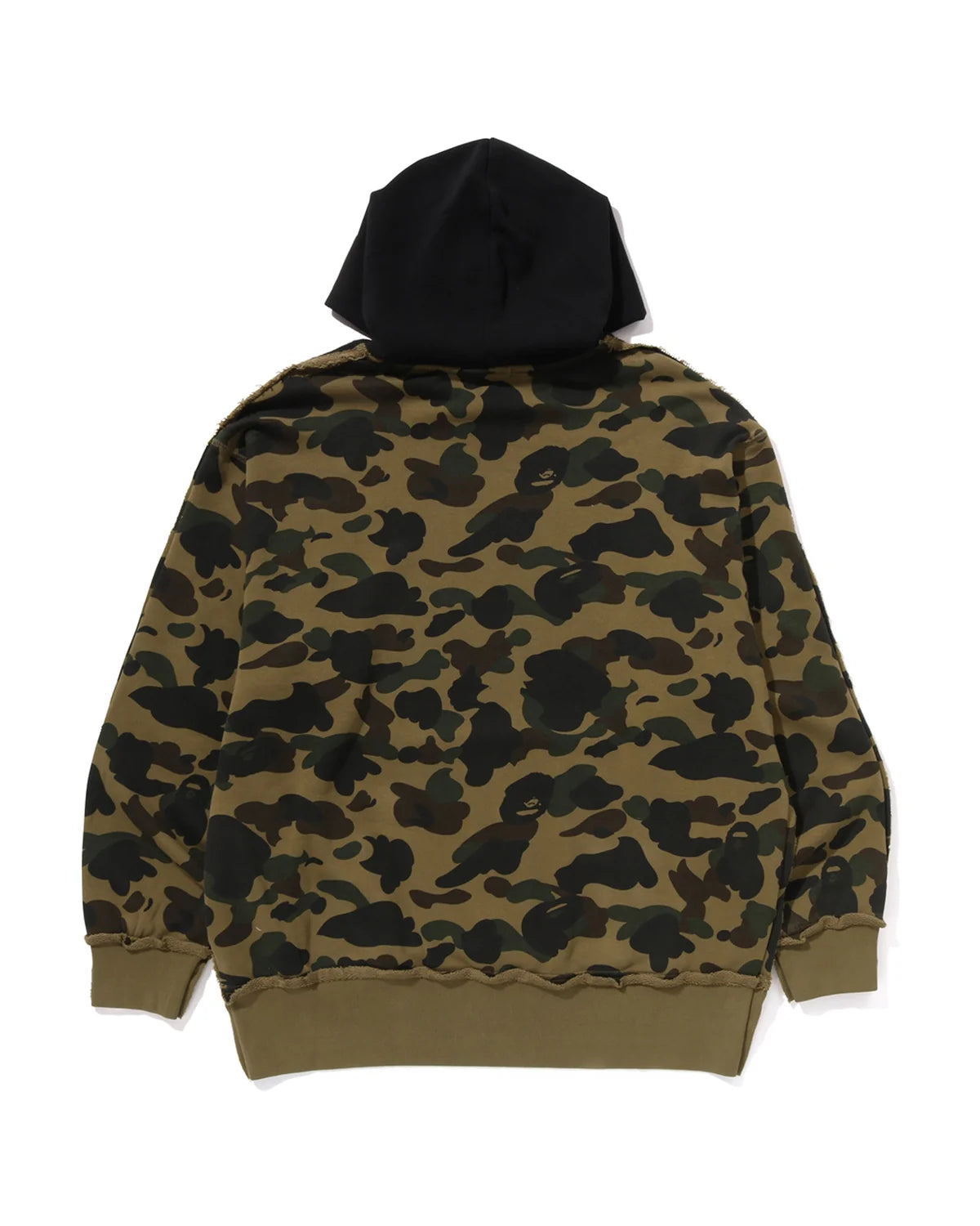 A BATHING APE 1st Camo Blocking Raw Edge Hoodie