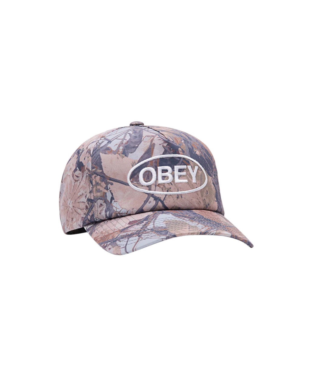 OBEY OVAL 5 PANEL STRAPBACK FENCE CAMO MULTI