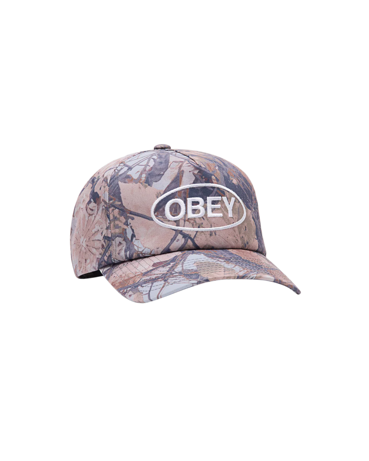OBEY OVAL 5 PANEL STRAPBACK FENCE CAMO MULTI