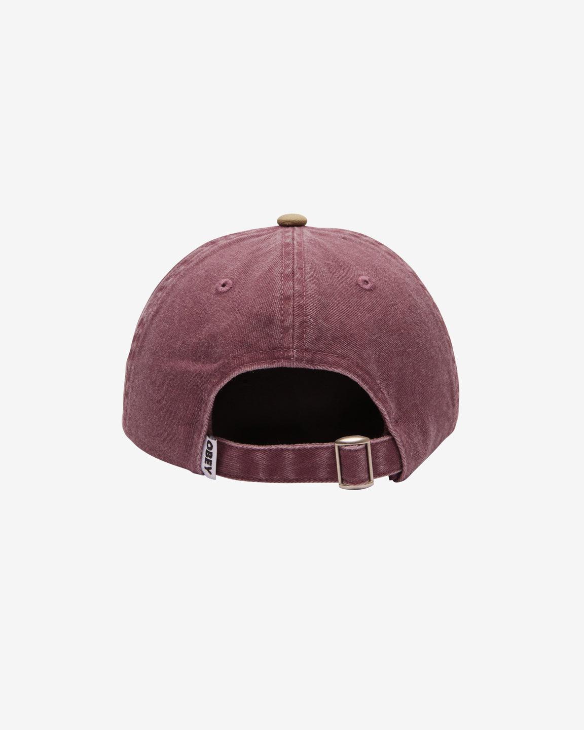 PIGMENT 2 TONE LOWERCASE 6 PANEL STRAPBACK VINO MULTI