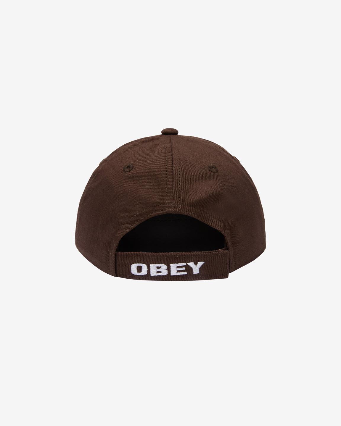 OBEY STAR 6 PANEL VELCRO BACK DARK BROWN