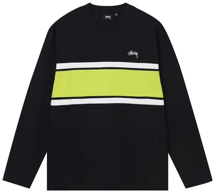 Color Block LS Crew Black