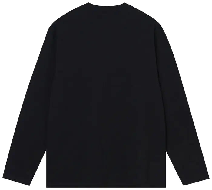 Color Block LS Crew Black