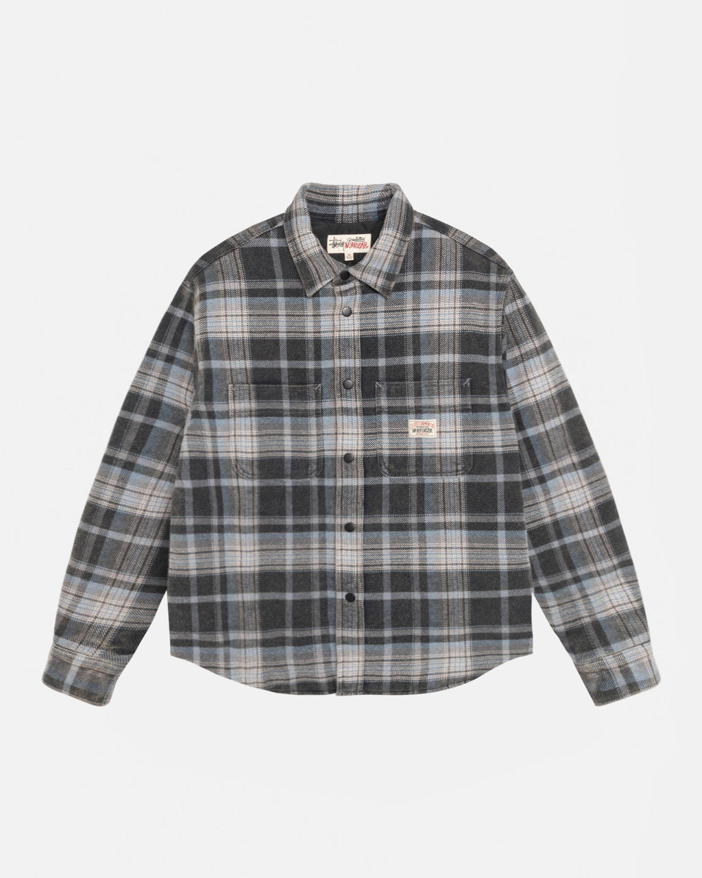 HEAVY WASHED PLAID SHIRT BLUE