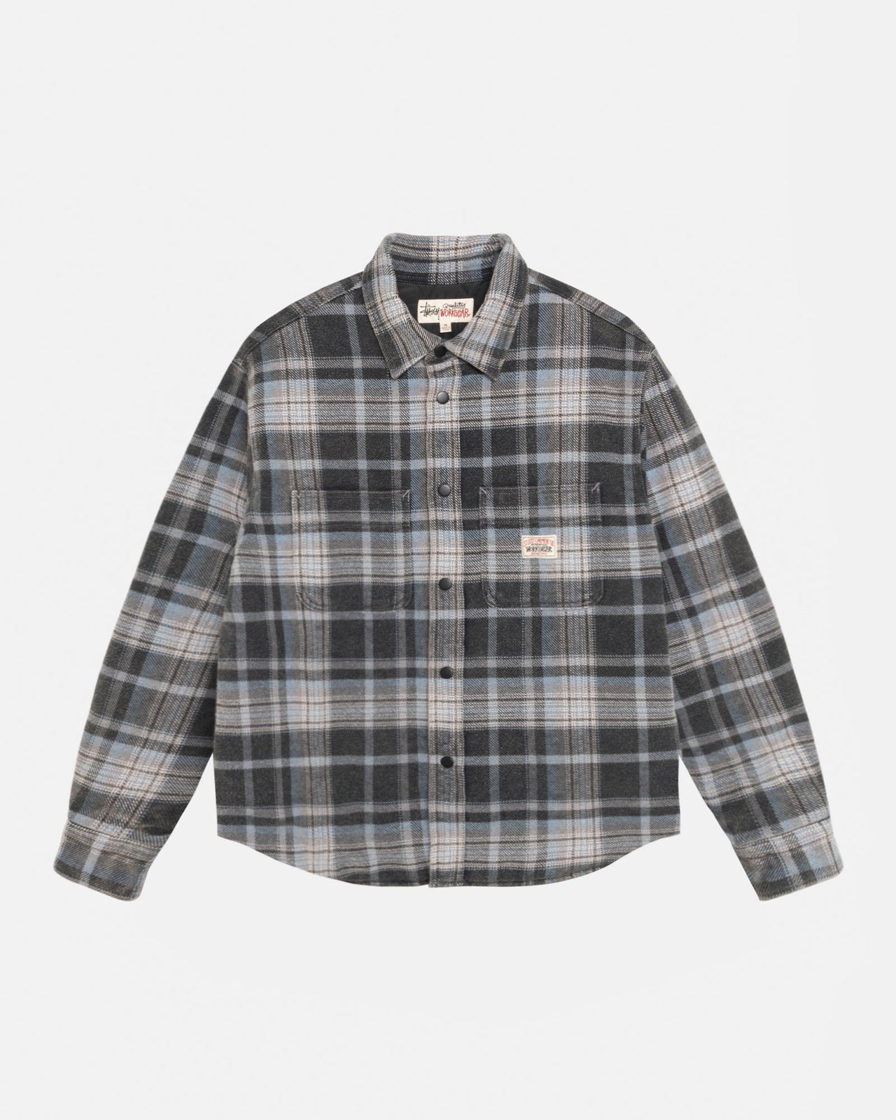 HEAVY WASHED PLAID SHIRT BLUE