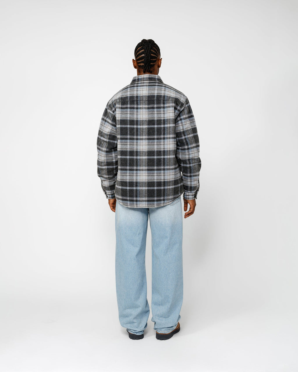 HEAVY WASHED PLAID SHIRT BLUE
