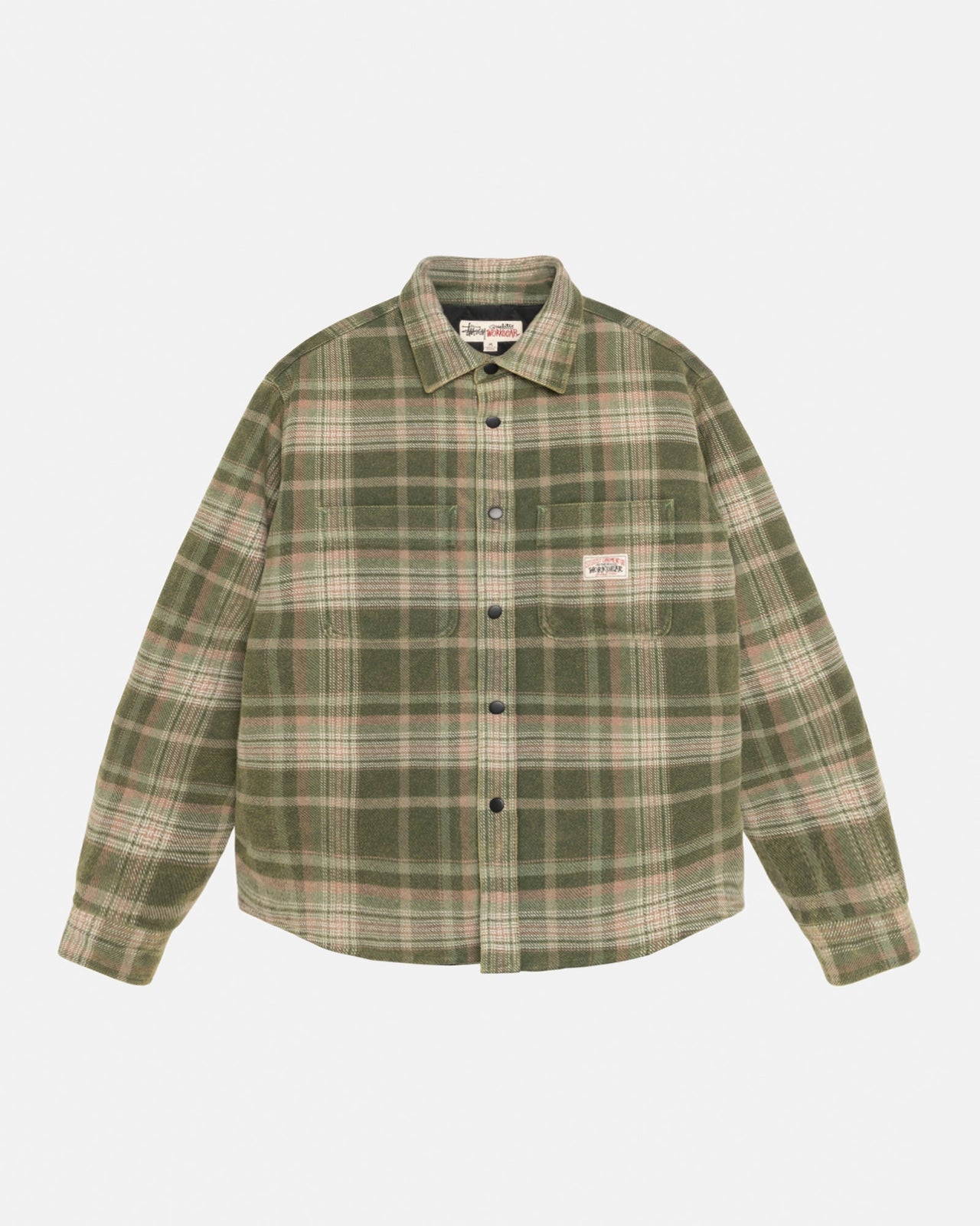 HEAVY WASHED PLAID SHIRT GREEN