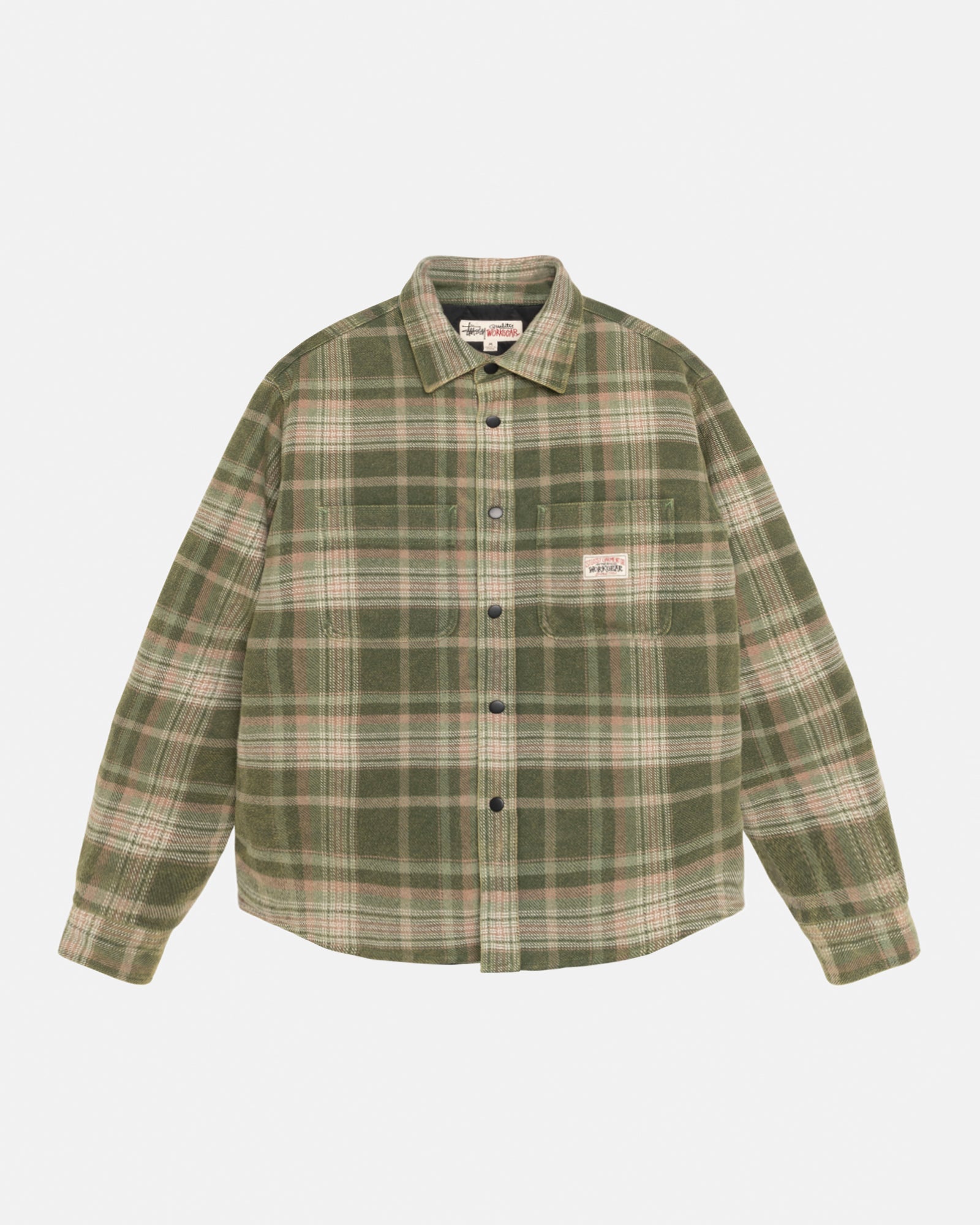 HEAVY WASHED PLAID SHIRT GREEN