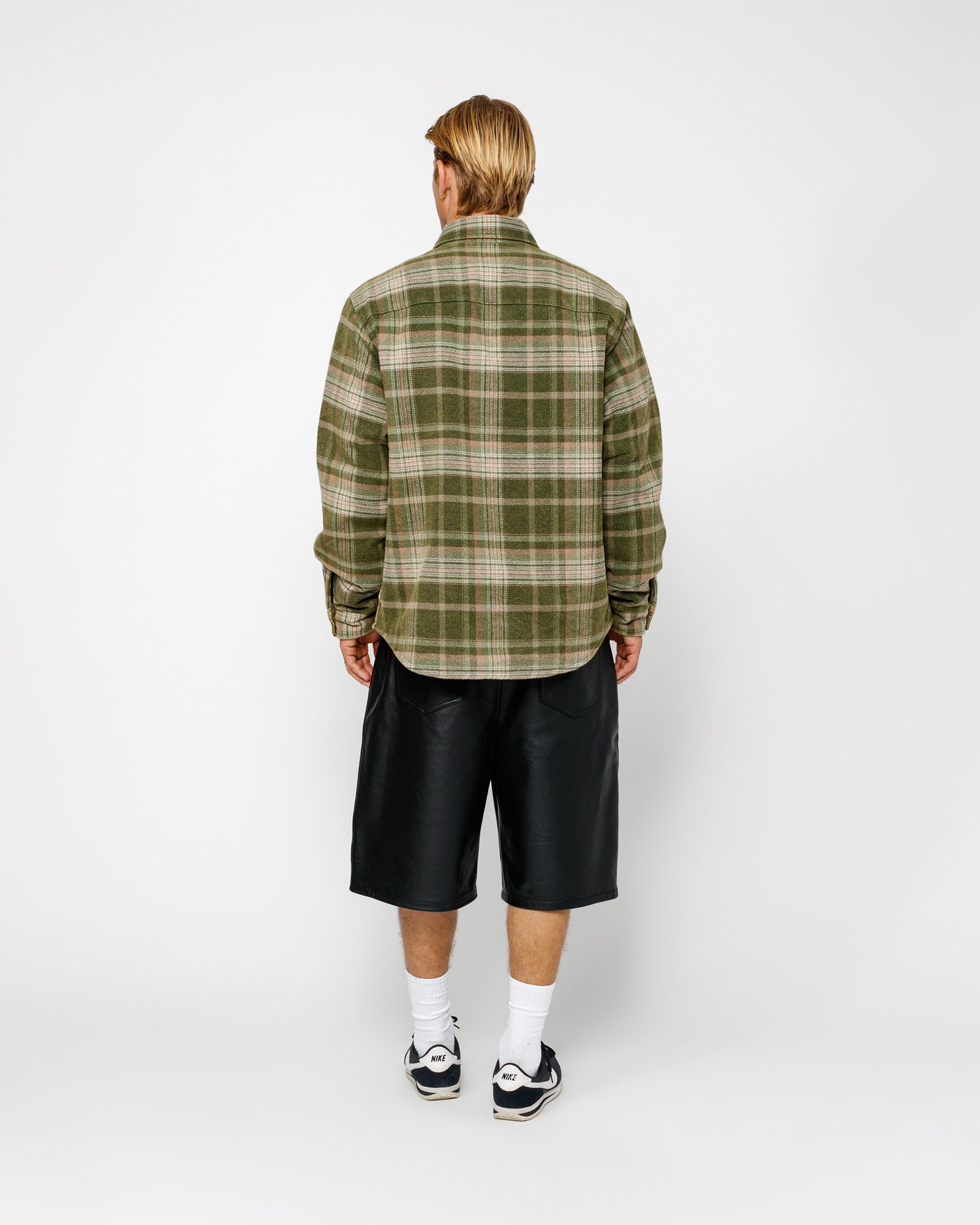 HEAVY WASHED PLAID SHIRT GREEN