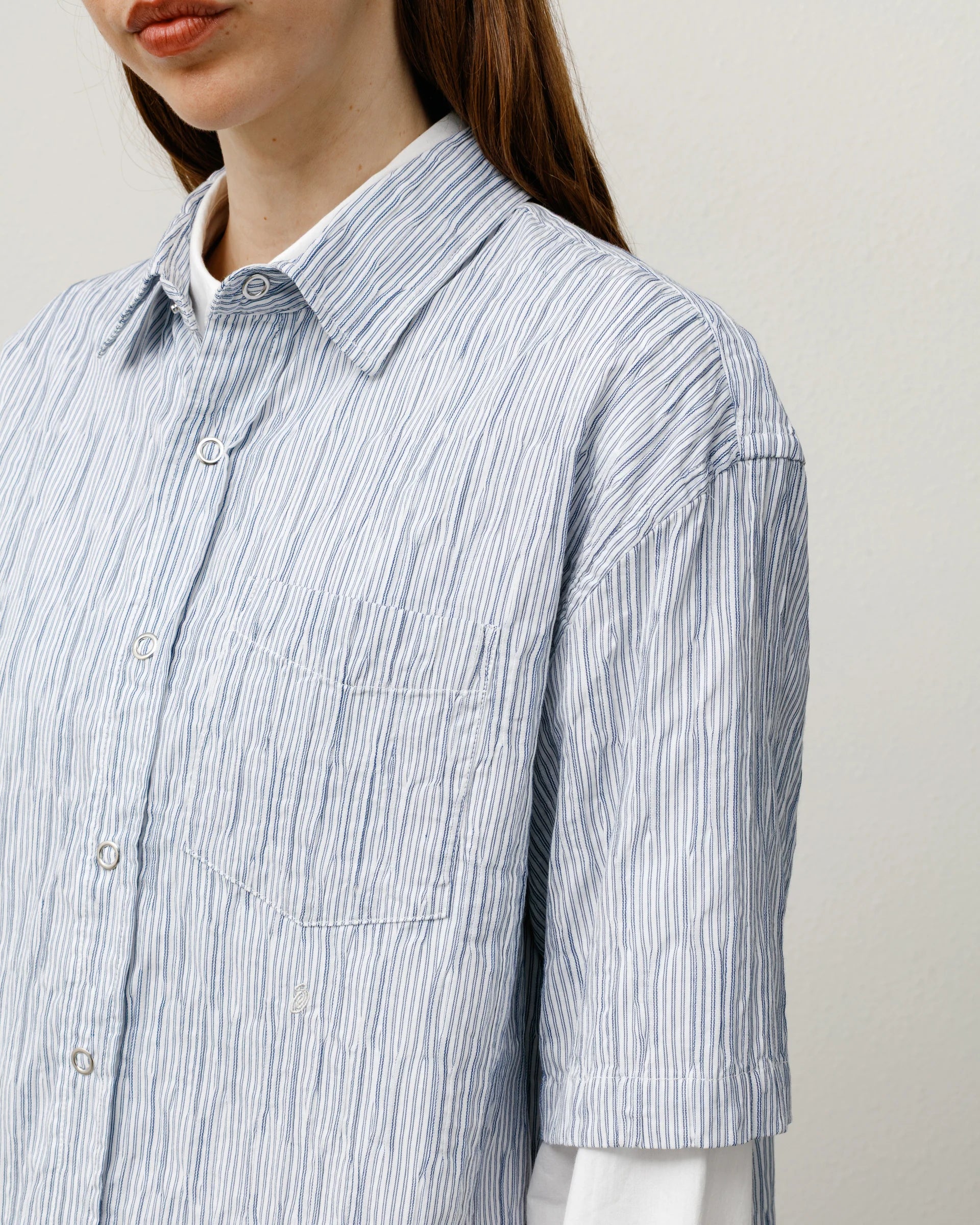 WAVY STRIPED SHIRT BLUE
