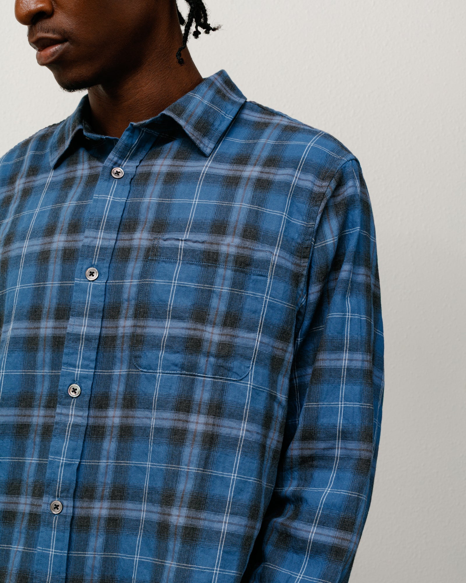 BEACH PLAID SHIRT BLUE