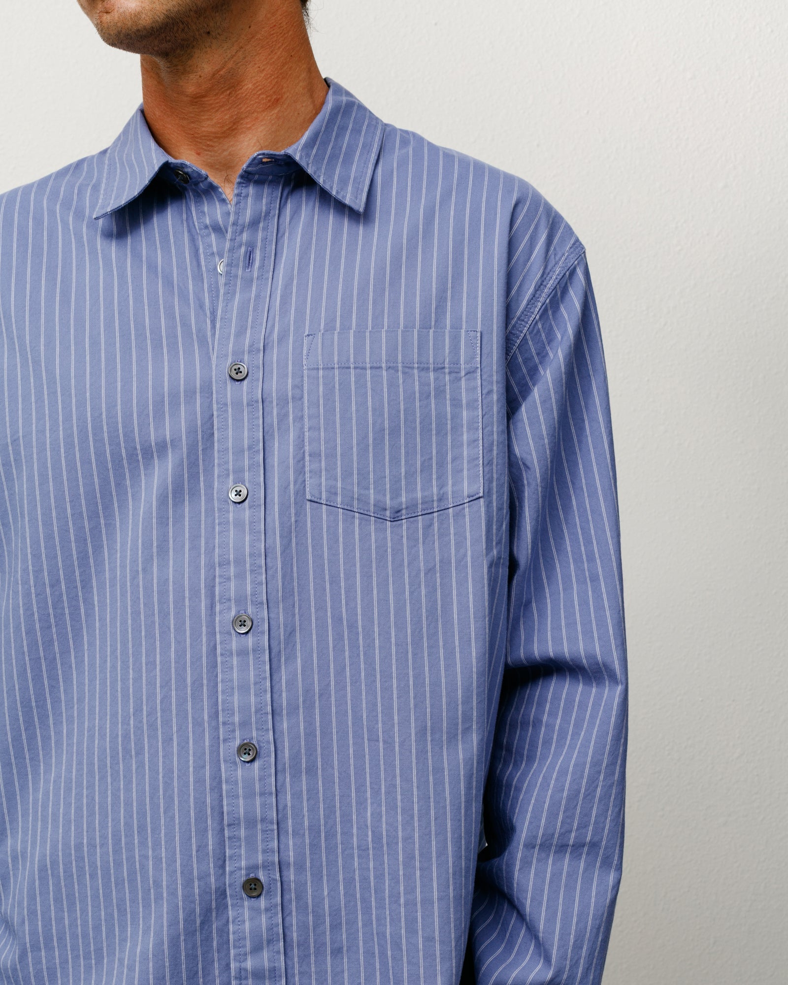 OXFORD LS SHIRT BLUE STRIPE