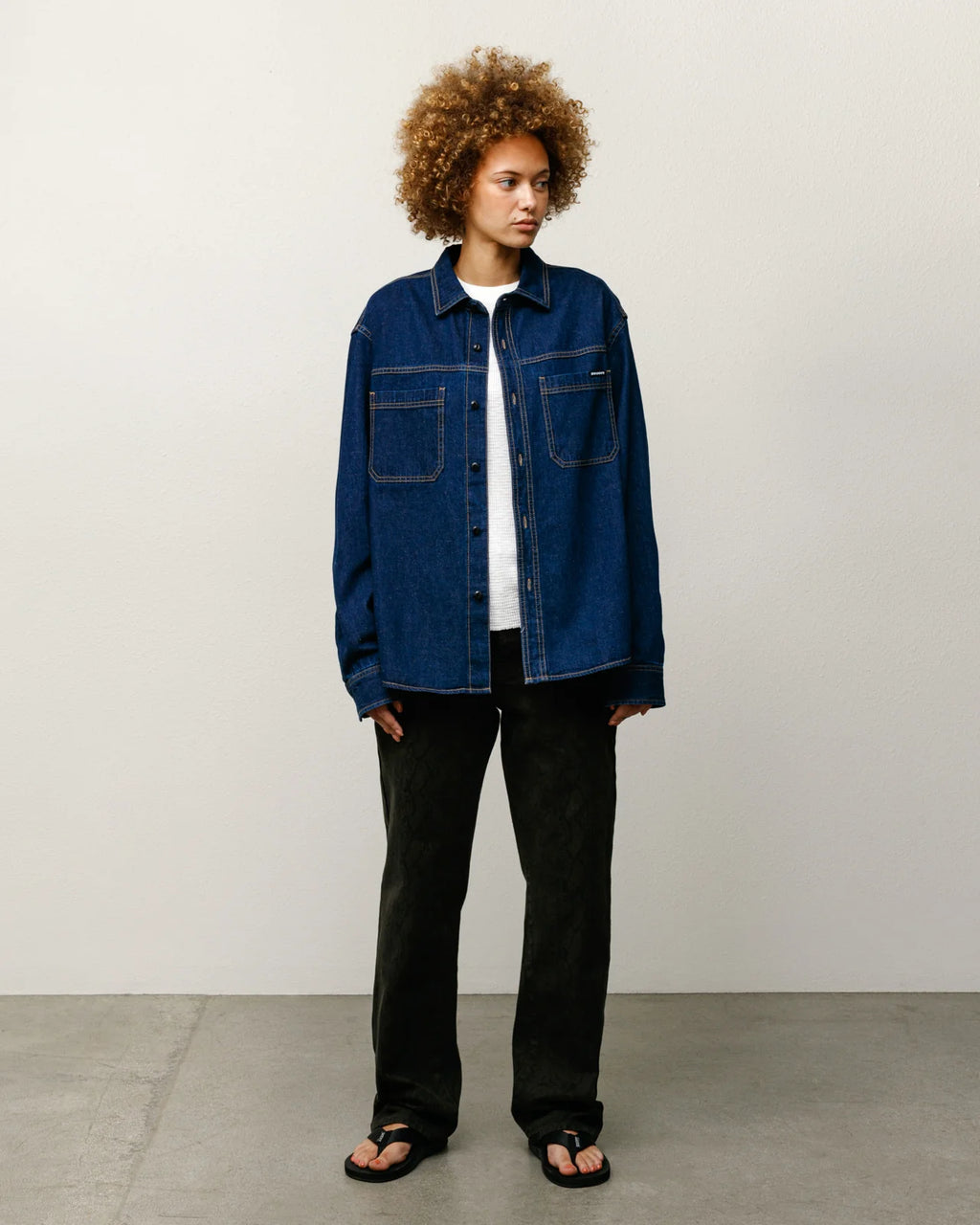WORK DENIM SHIRT, DARK DENIM