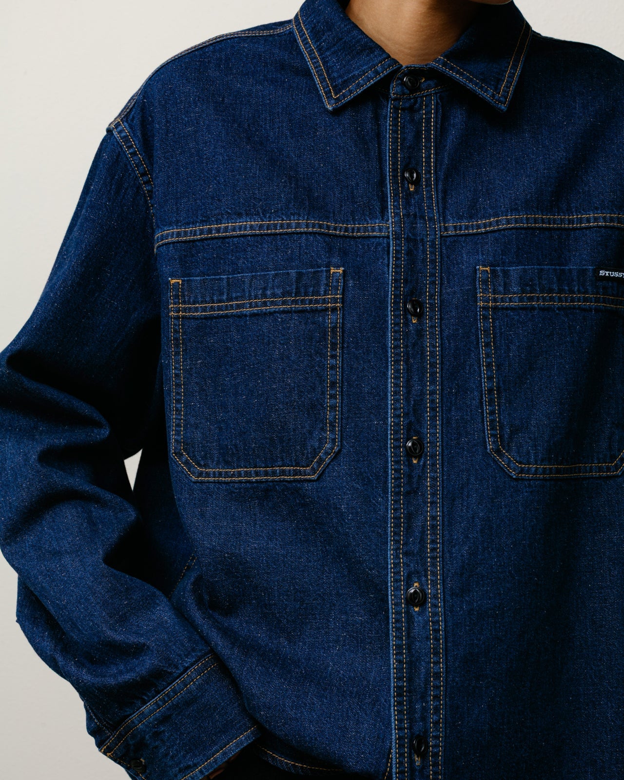 WORK DENIM SHIRT, DARK DENIM